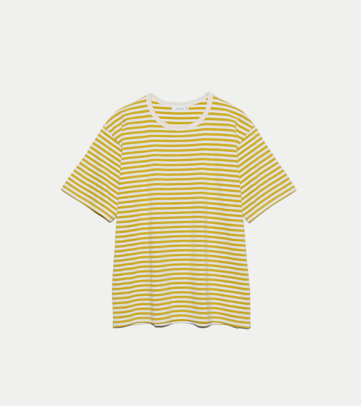 nanamica COOLMAX Stripe Jersey Tee, Yellow x Natural