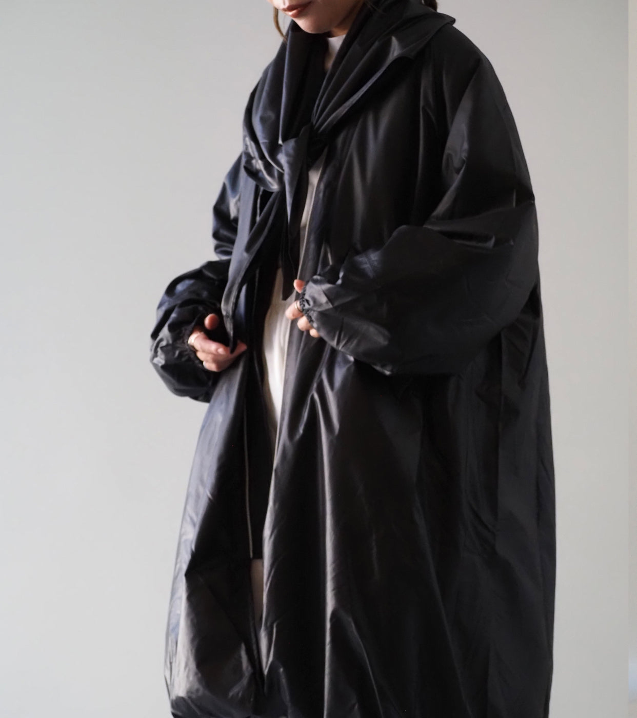 ALWEL SCARF DETAIK PADDED COAT with THINSULATE , Black