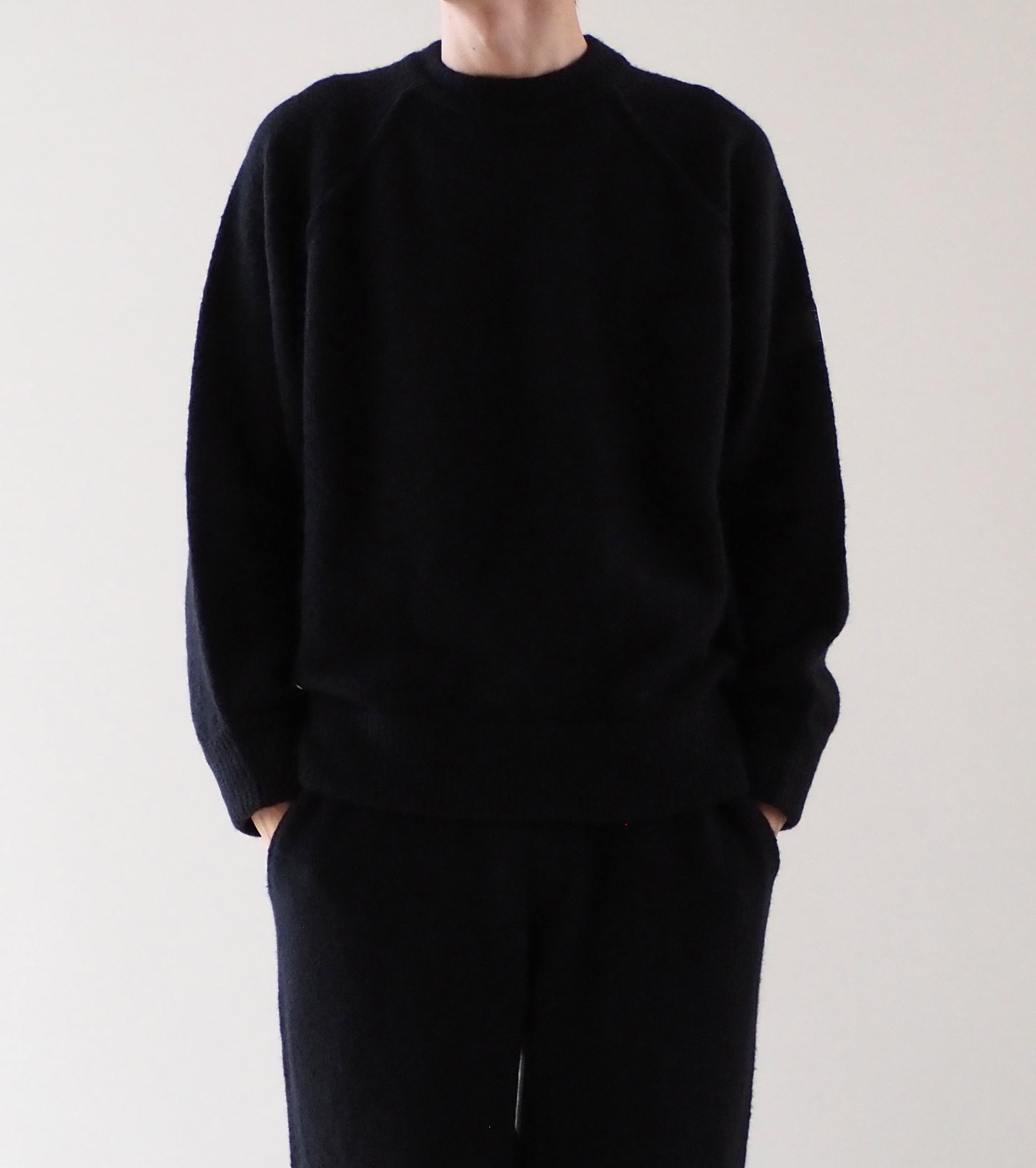 Ten c × COMOLI クルーネック ニット , Black