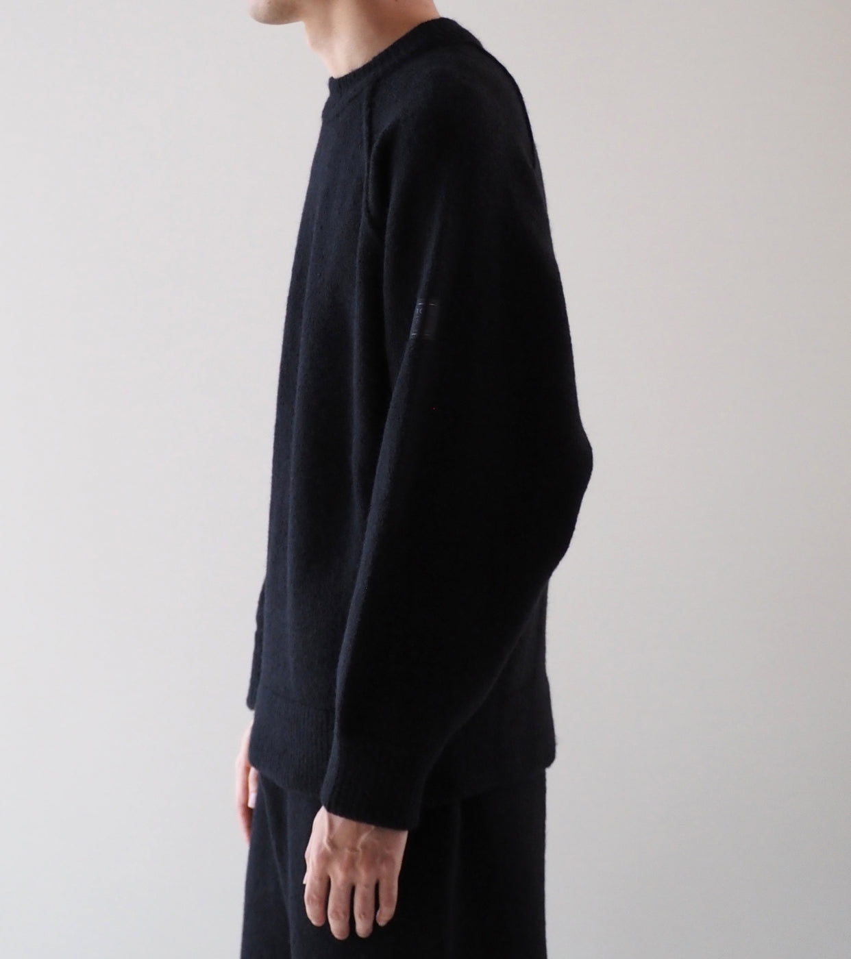 Ten c × COMOLI クルーネック ニット , Black
