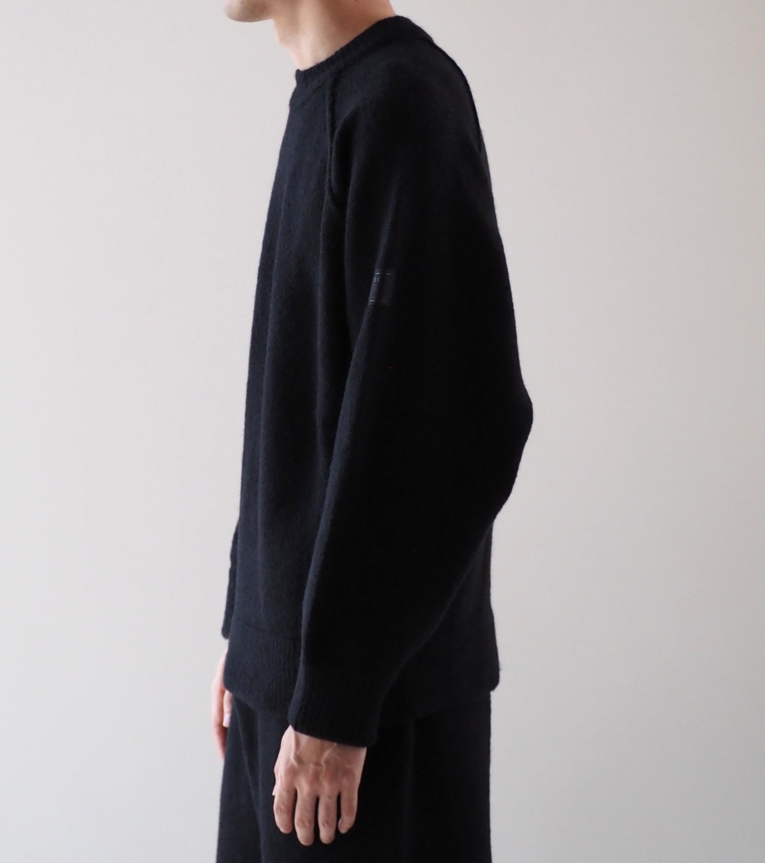 Ten c × COMOLI クルーネック ニット , Black