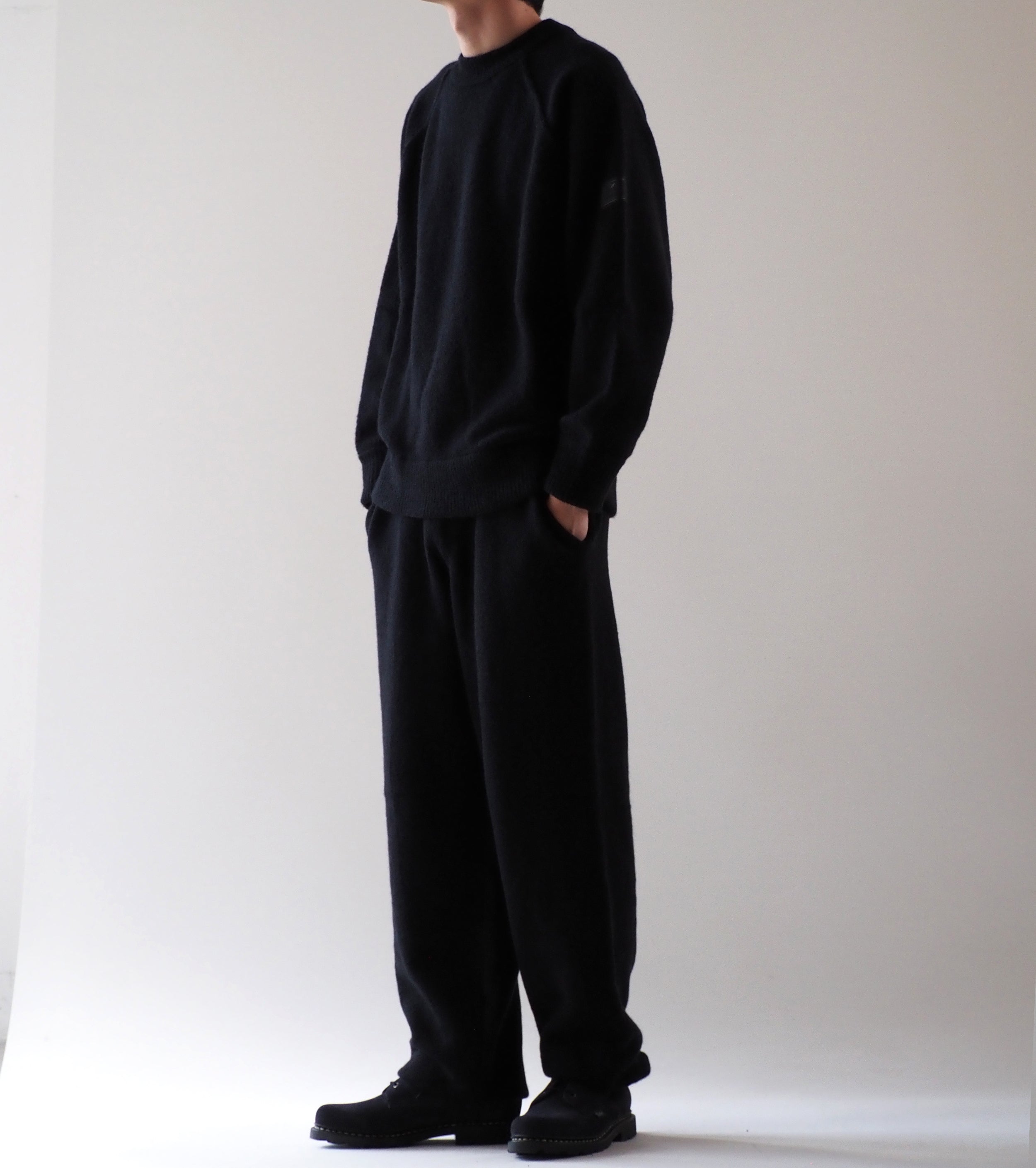 Ten c × COMOLI クルーネック ニット , Black