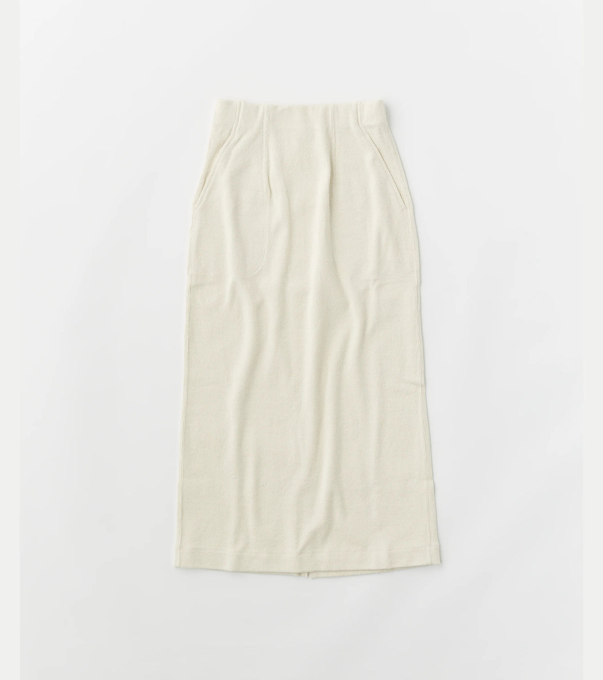 stretch raw silk ribbed-jersey pencil skirt,Natural