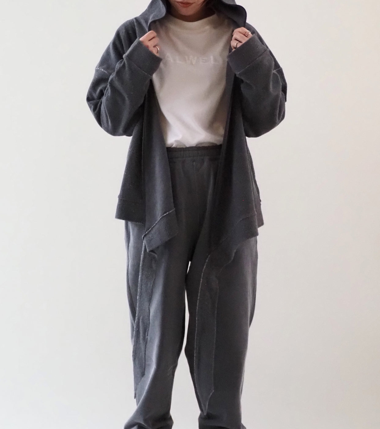 ALWEL Wrap Hoodie, Charcoal Grey