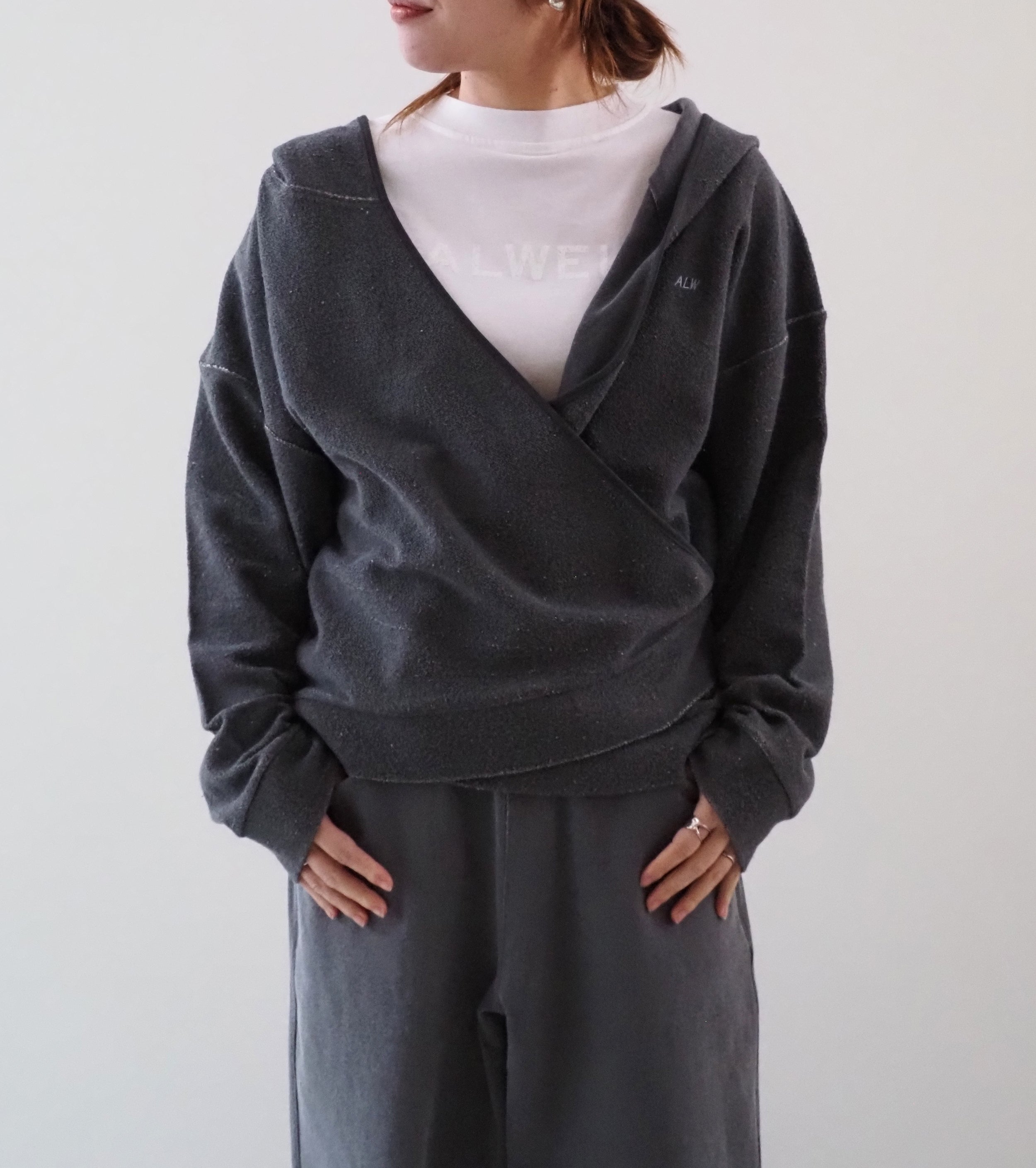 ALWEL Wrap Hoodie, Charcoal Grey