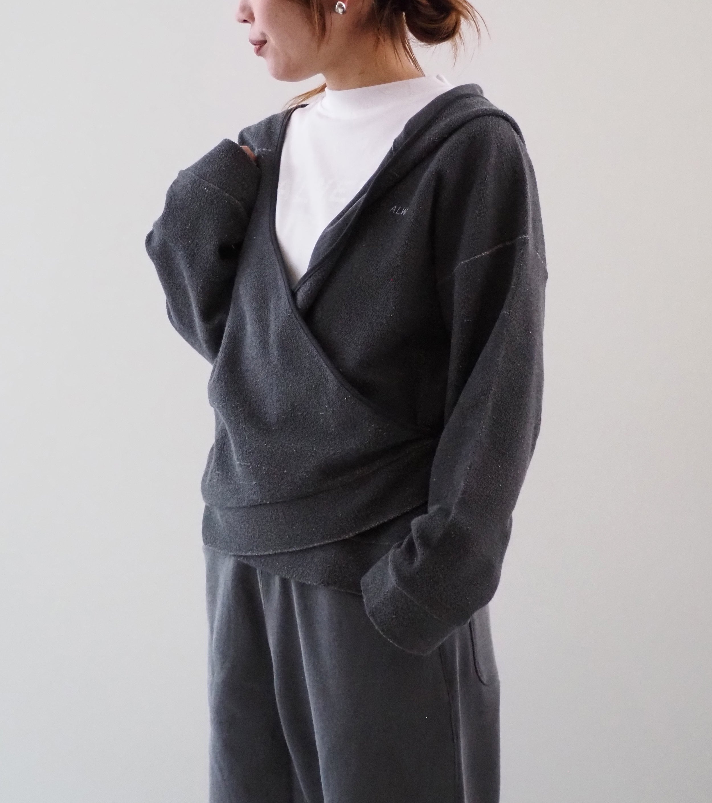 ALWEL Wrap Hoodie, Charcoal Grey