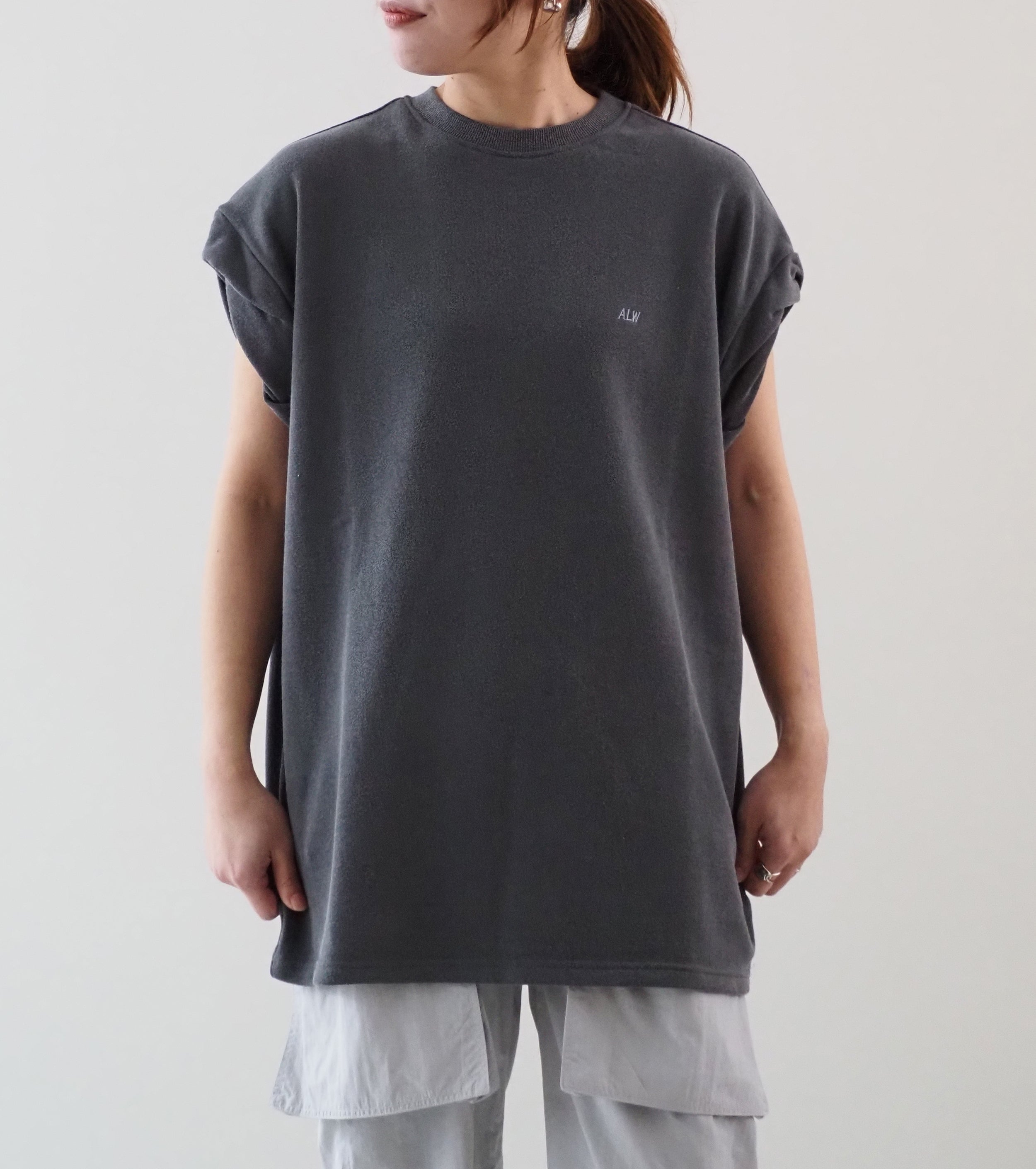 ALWEL Oversized Sleeveless Crew ,  Charcoal Gray