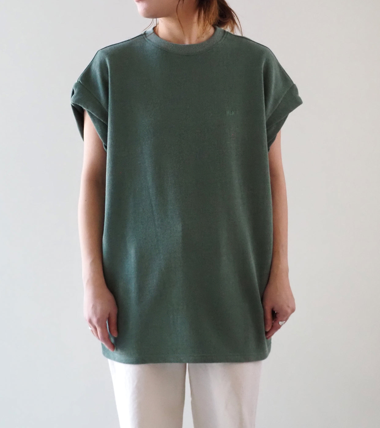 ALWEL オーバーサイズド スリーブレス クルー , Green