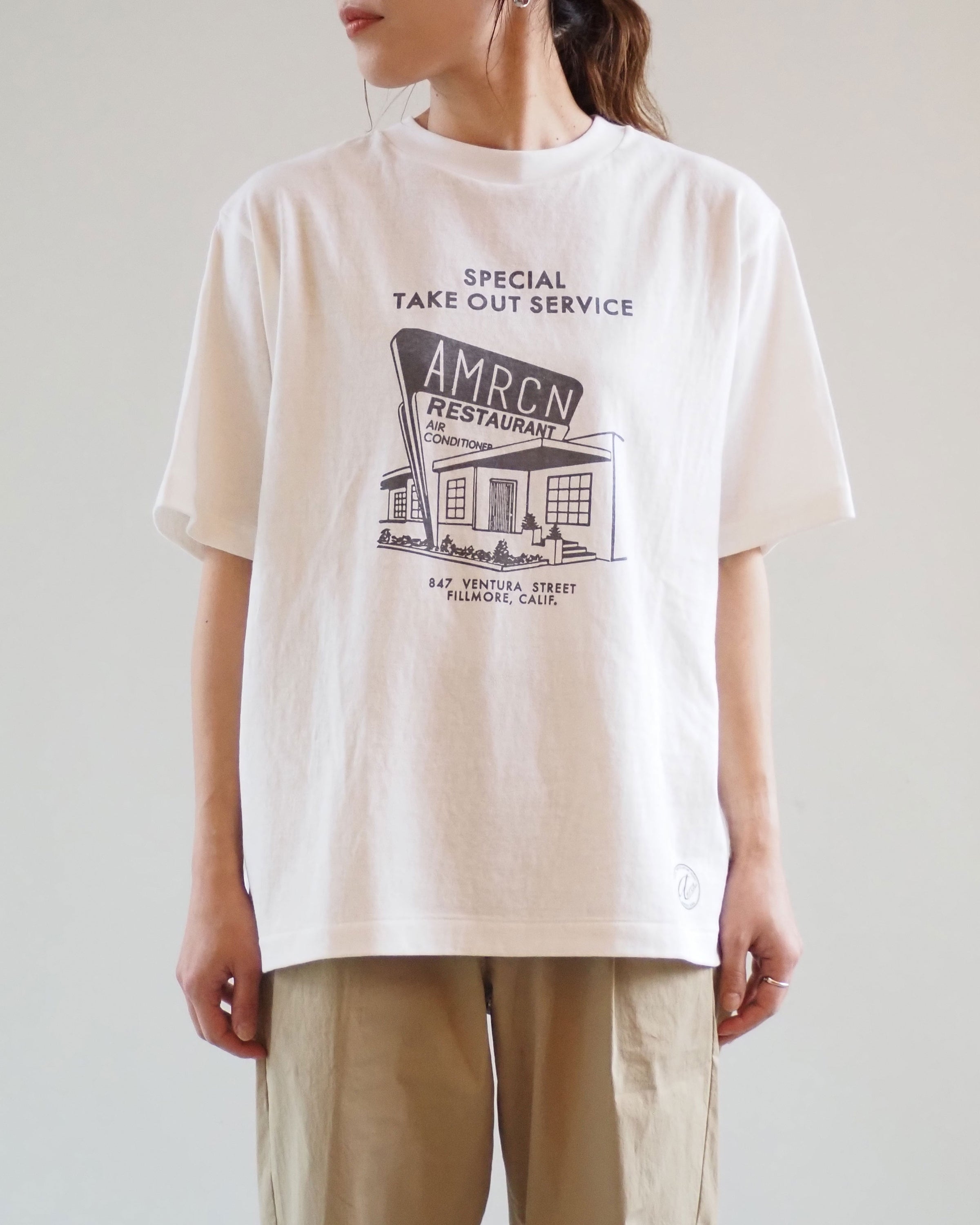 Souvenir Print Seamless Tee Shirt, Off White