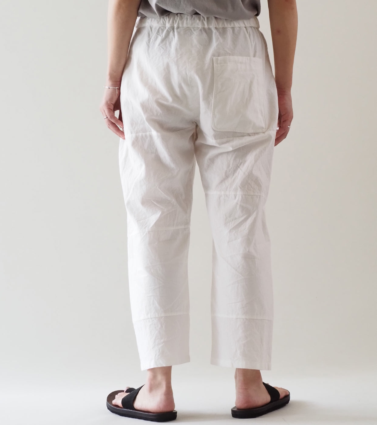 YAECA CANVAS DESIGN Patchwork Drawcord Pants , White