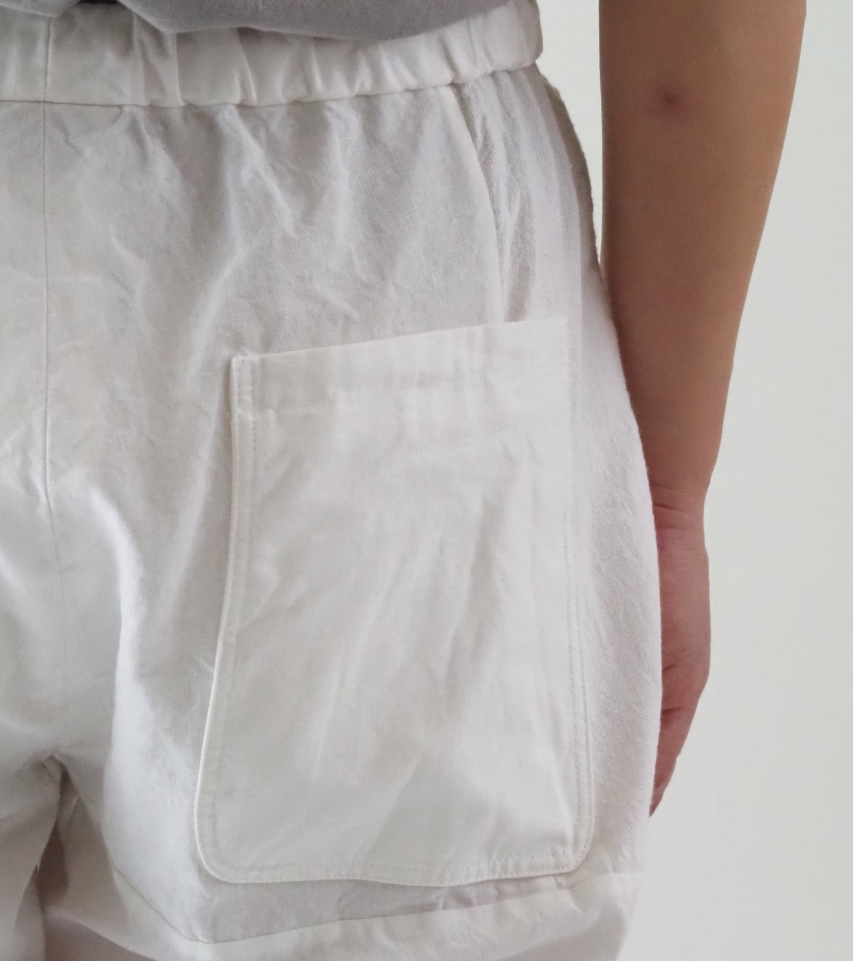 YAECA CANVAS DESIGN Patchwork Drawcord Pants , White