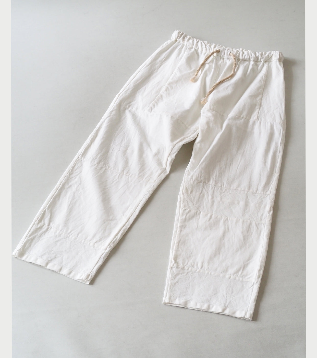 YAECA CANVAS DESIGN パッチ ワーク ドローコード パンツ , White