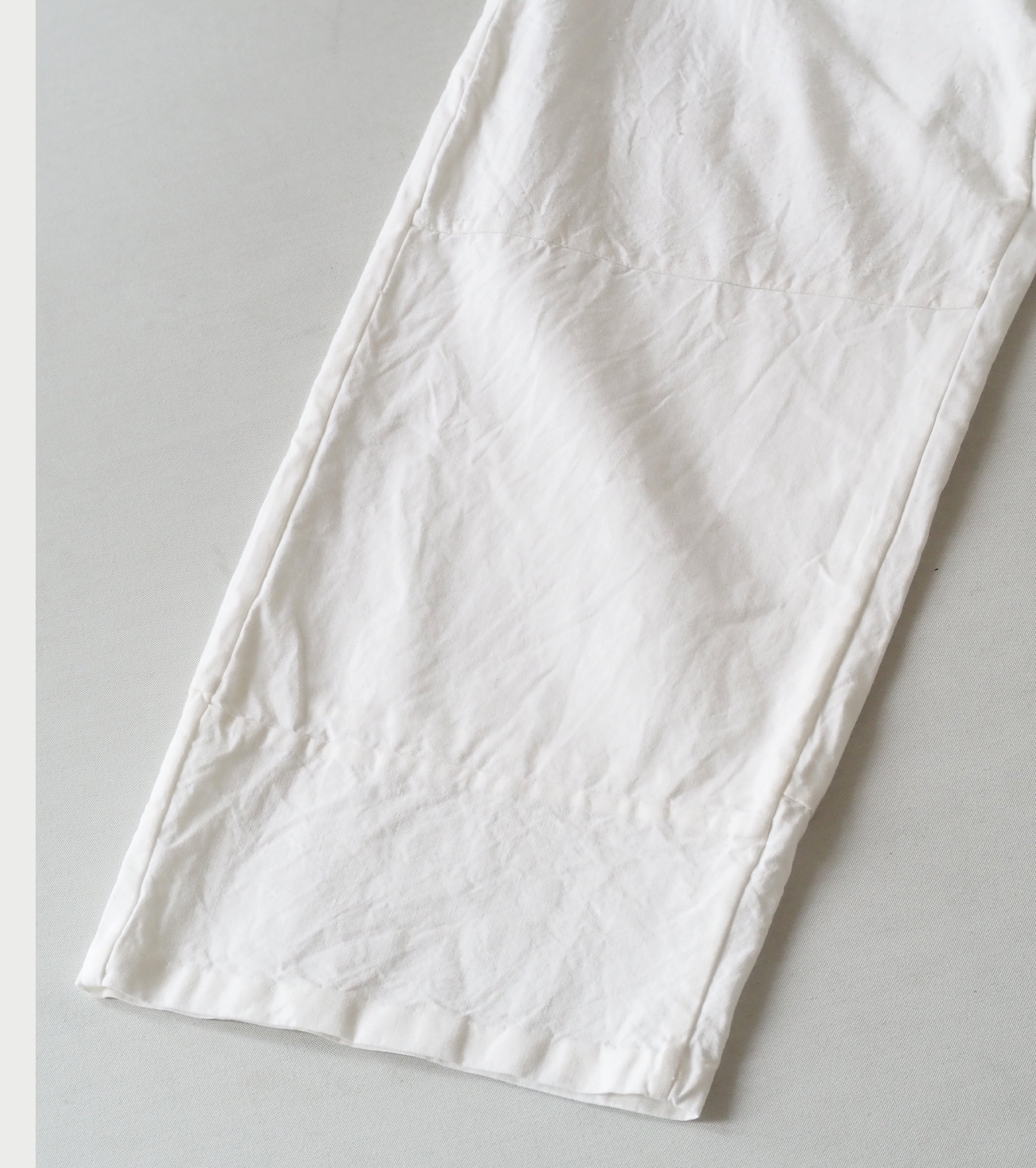YAECA CANVAS DESIGN パッチ ワーク ドローコード パンツ , White