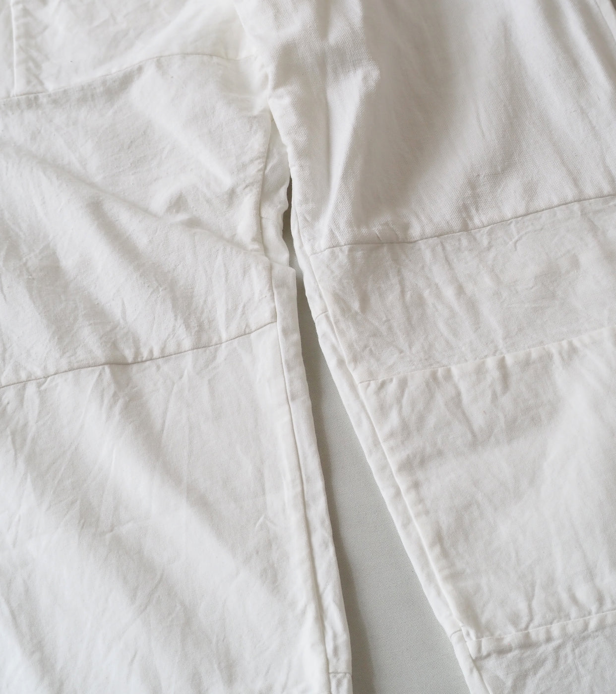 YAECA CANVAS DESIGN パッチ ワーク ドローコード パンツ , White
