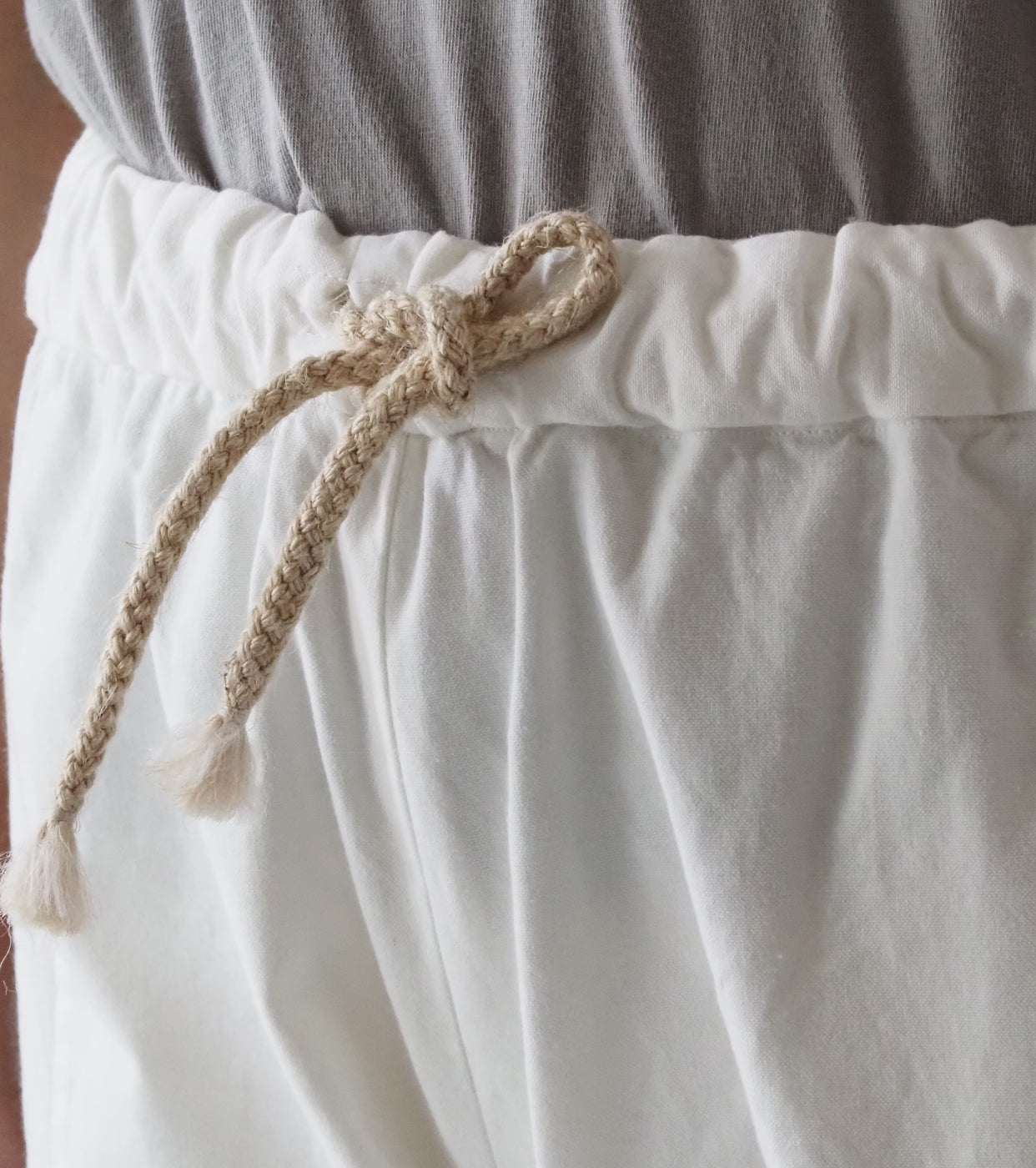 YAECA CANVAS DESIGN Patchwork Drawcord Pants , White