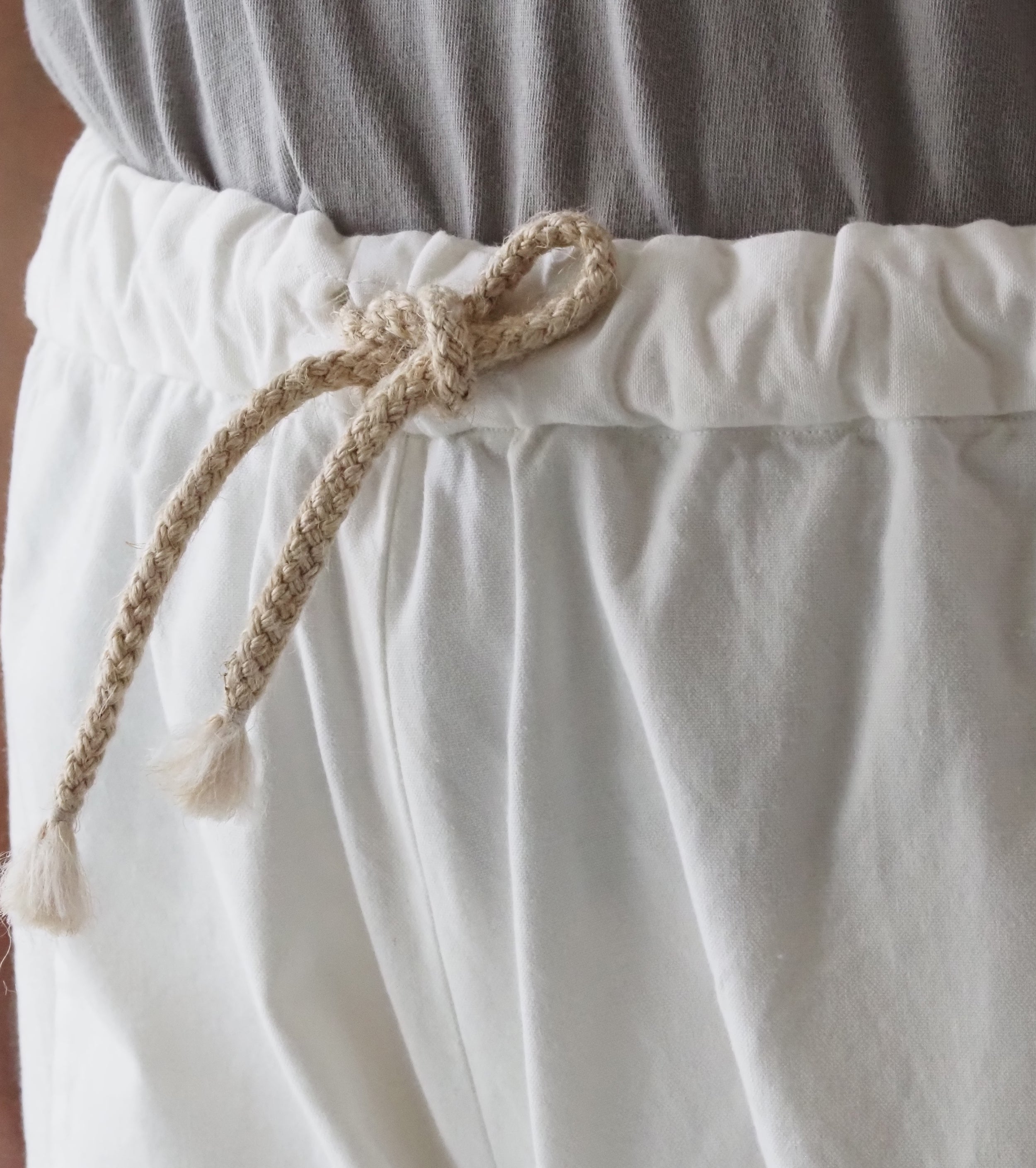YAECA CANVAS DESIGN Patchwork Drawcord Pants , White