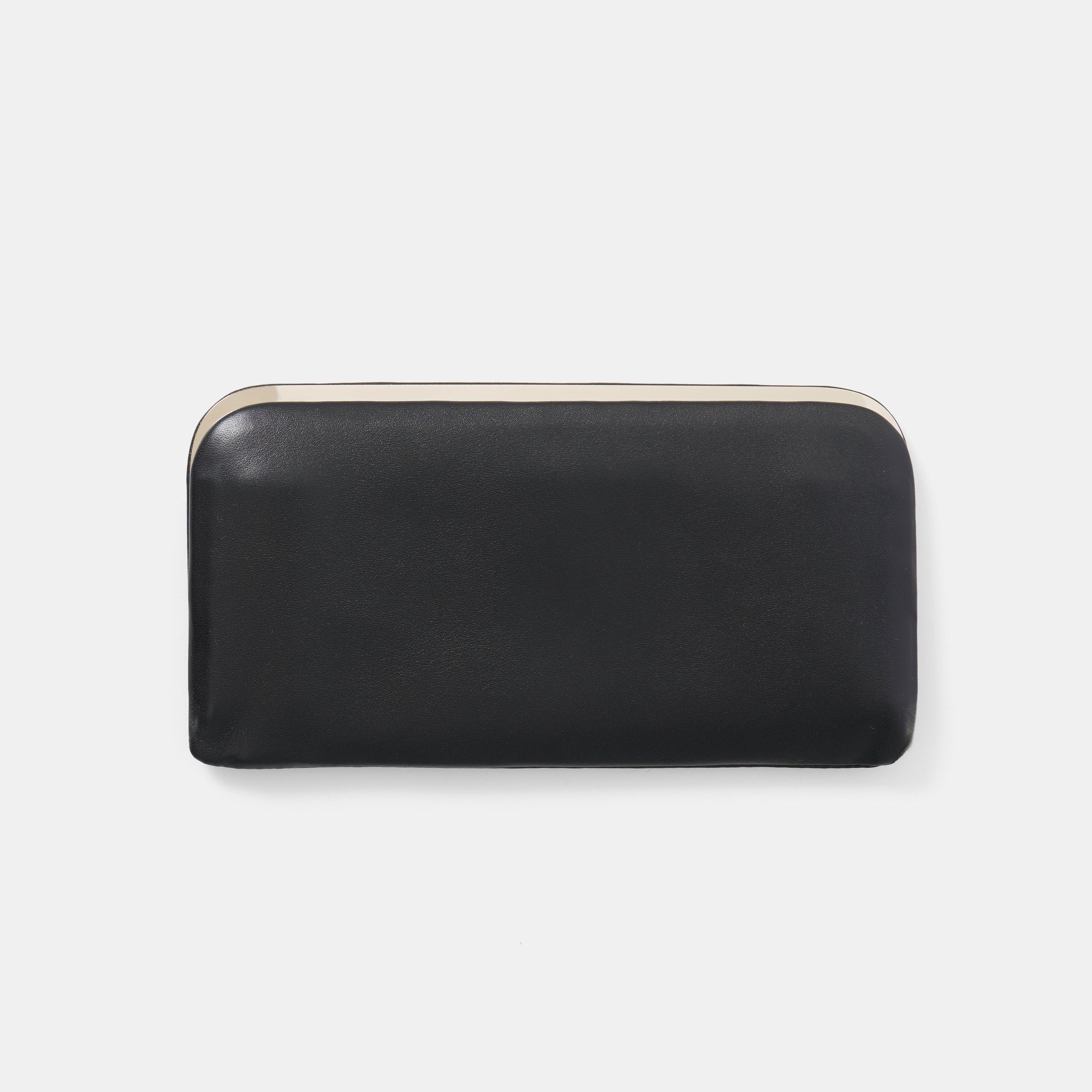 Morphee SAC À MAIN フレームド レザー ロング ウォレット , Black ＜SILVER＞