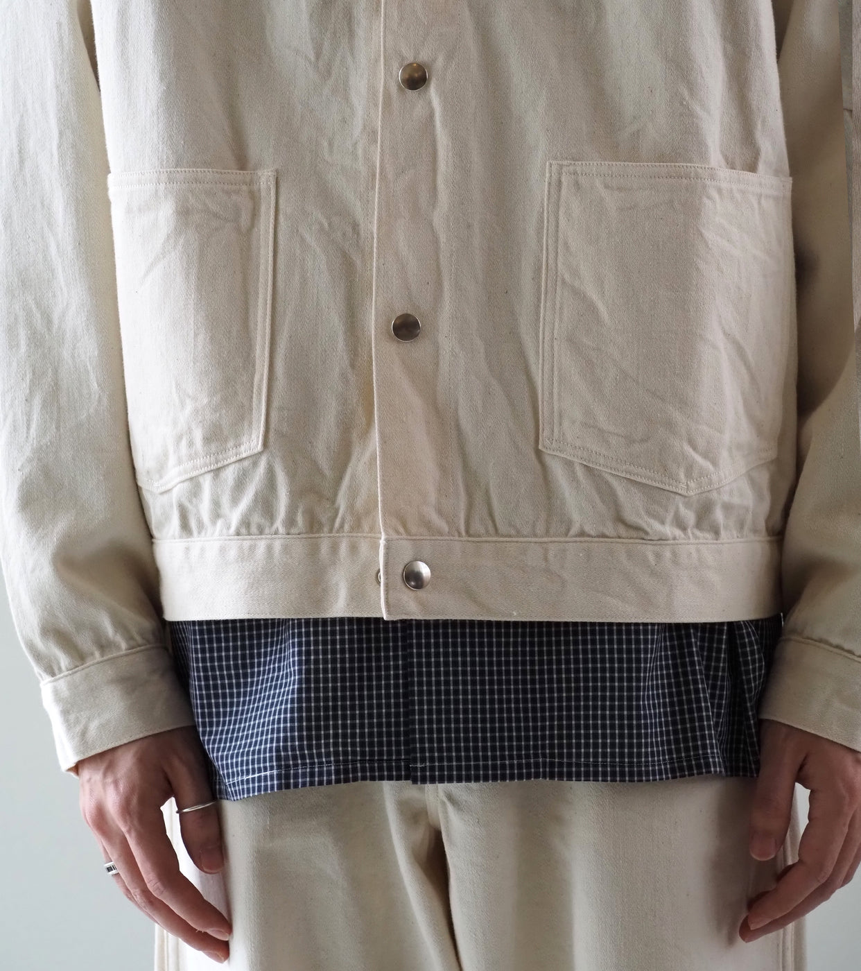 BAUTH バウス サテン ブルゾン , Ecru