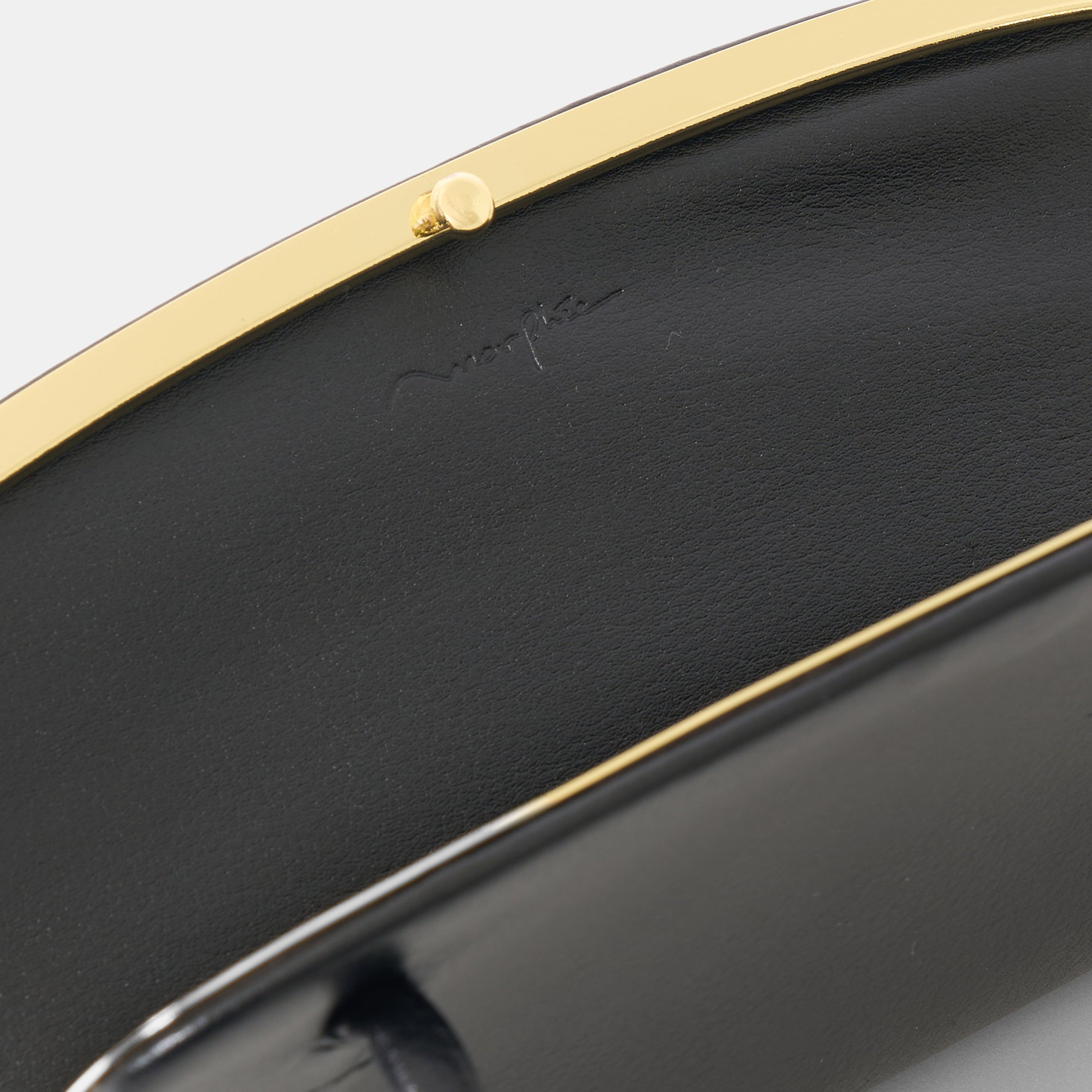 Morphee SAC À MAIN フレームド ワンショルダー バッグ , Black ＜GOLD＞