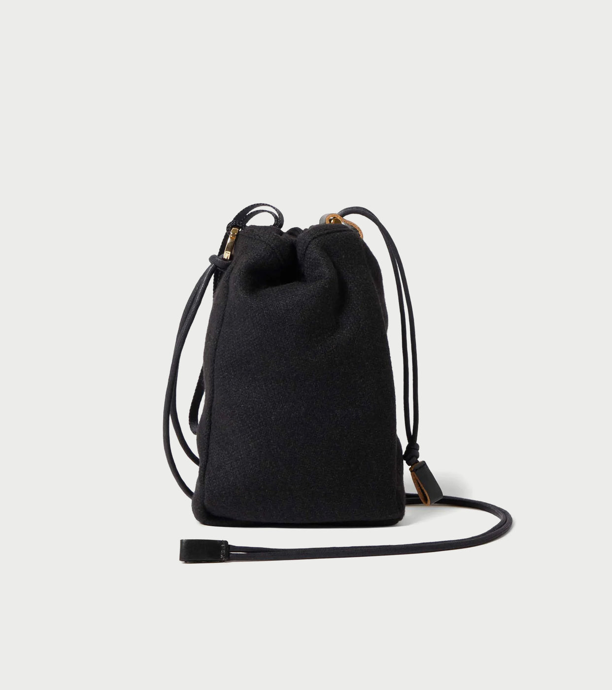 Texnh  ドローストリング  ポーチ M ウール , Black