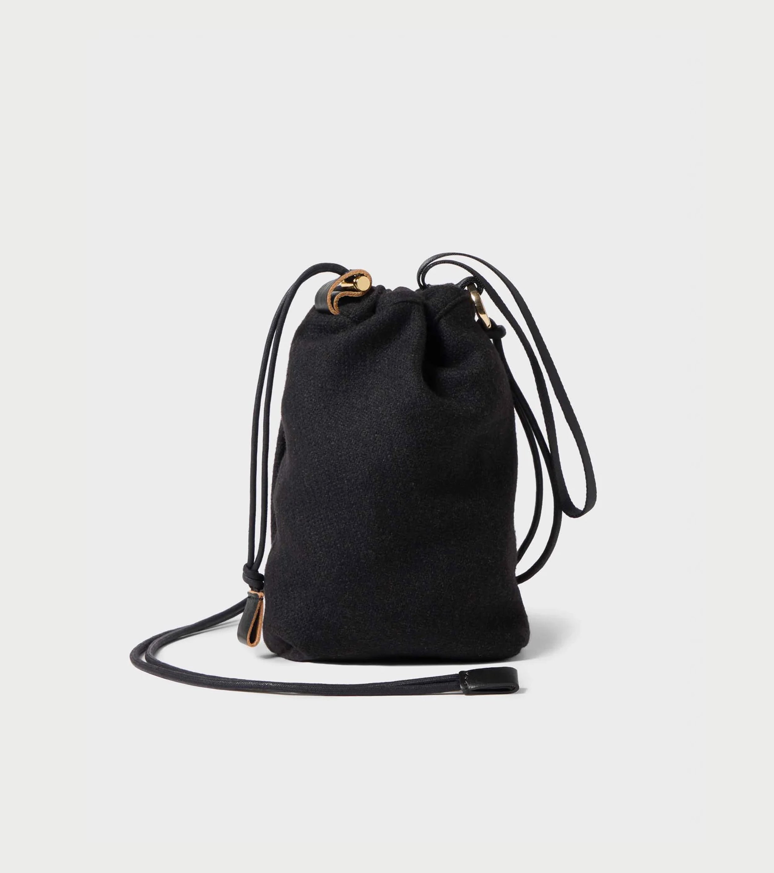 Texnh  ドローストリング  ポーチ M ウール , Black