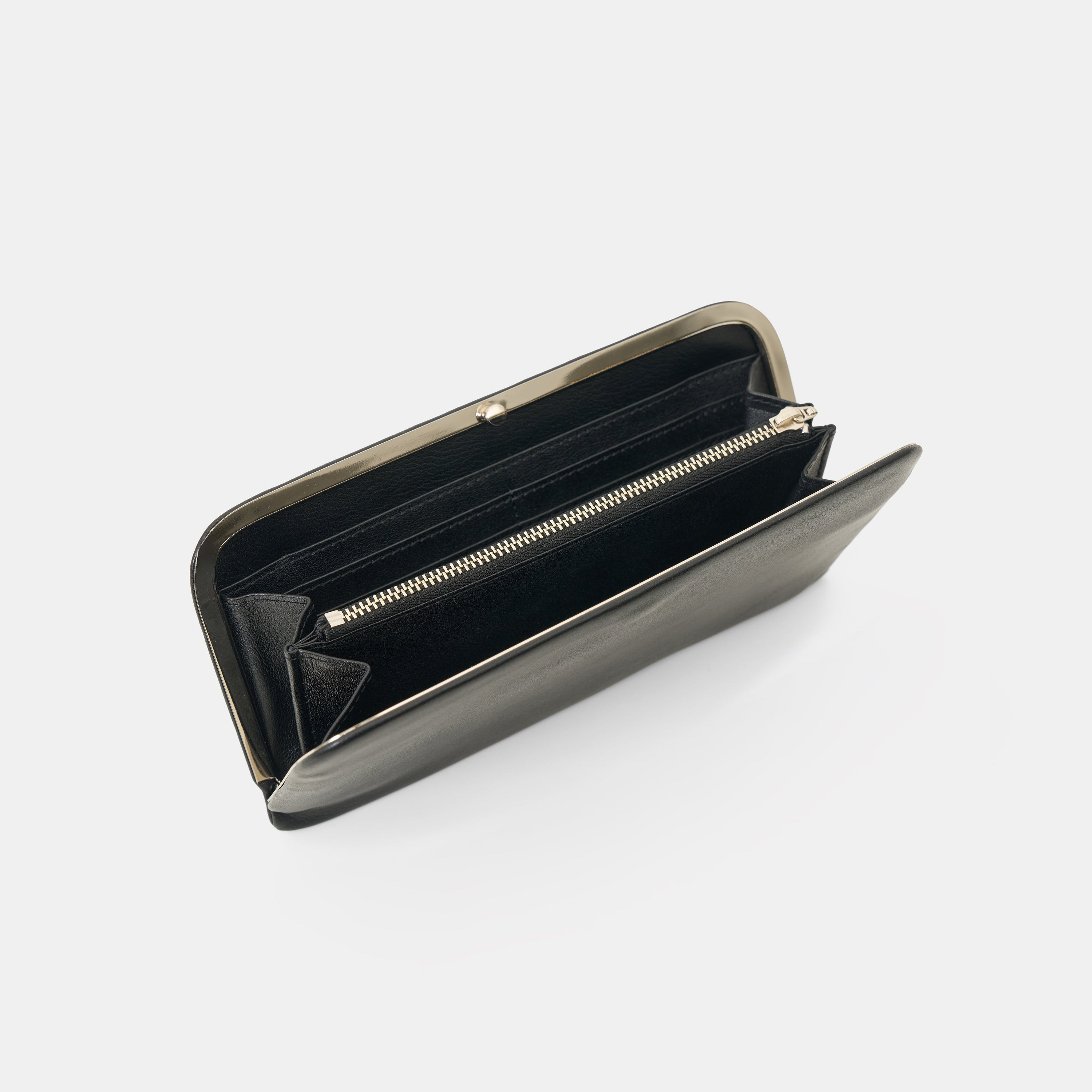 Morphee SAC À MAIN フレームド レザー ロング ウォレット , Black ＜SILVER＞