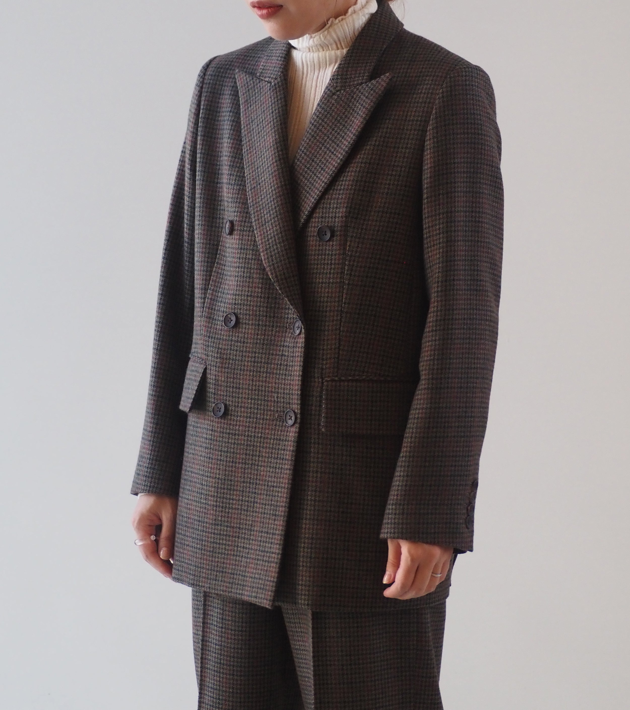 blurhms Classic Houndstooth Double-Breasted Jacket , Houndstooth