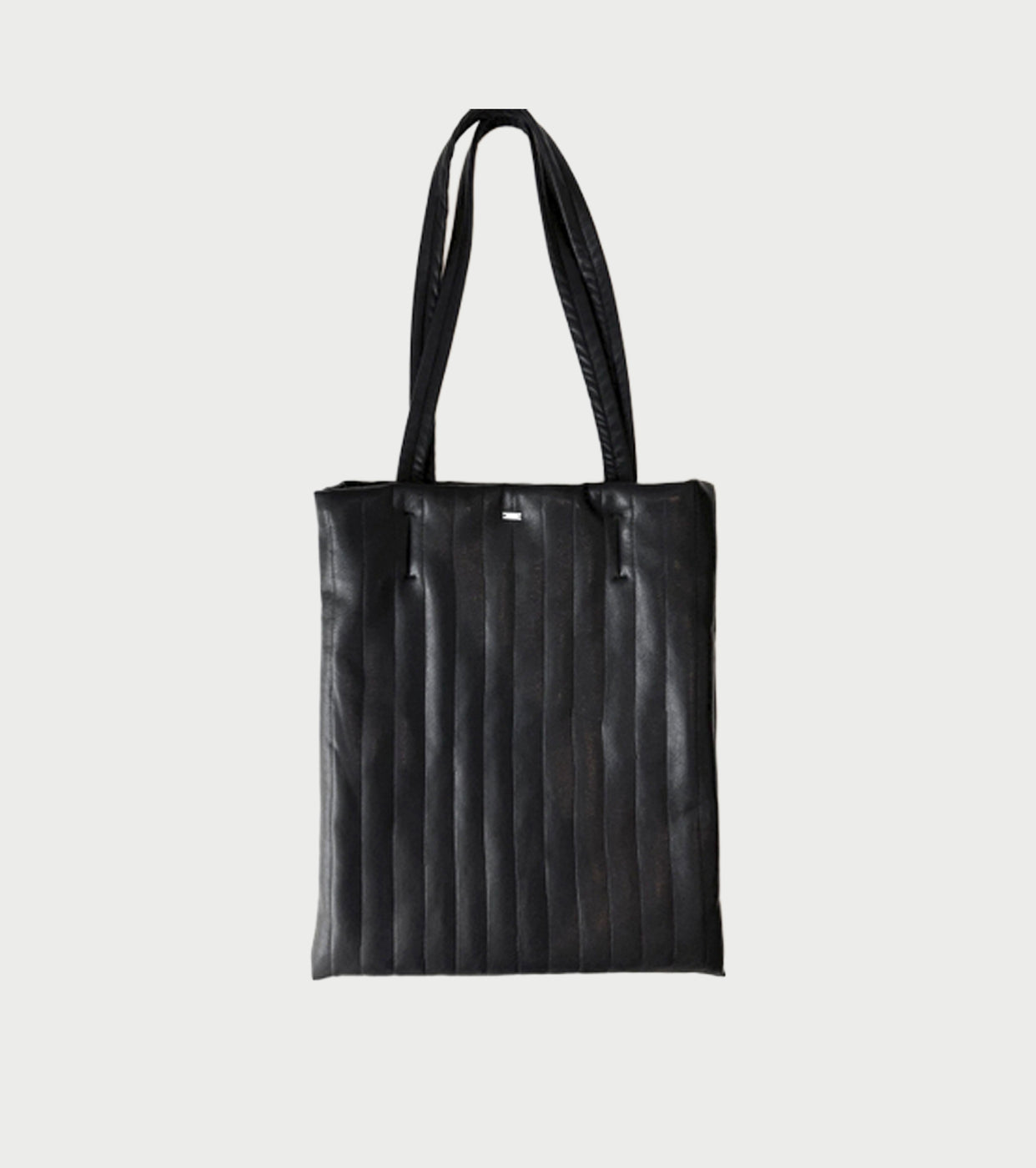 ALWEL FAUX LEATHER PADDED TOTE , Black