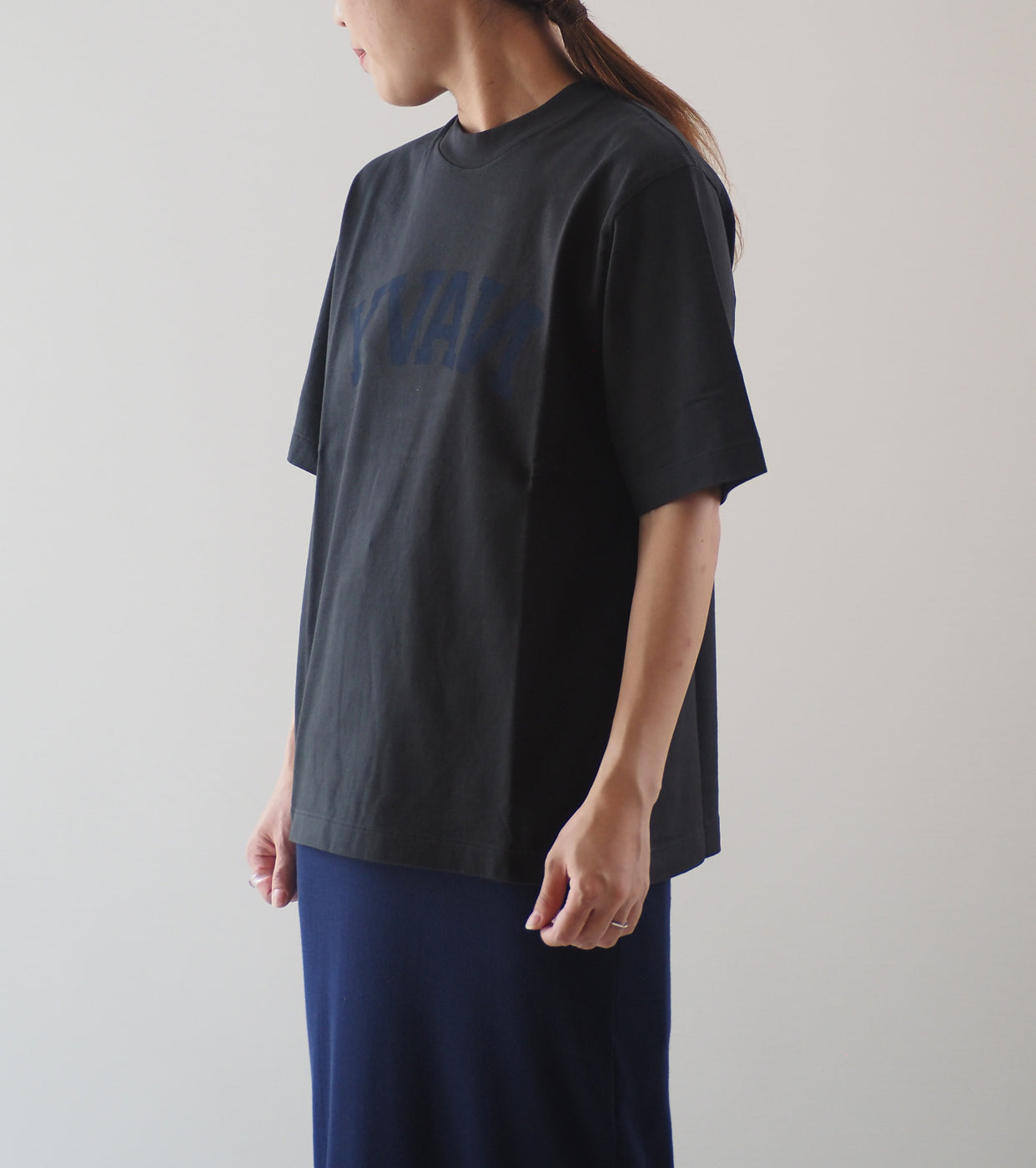 blurhms ROOTSTOCK  Navyblue プリント ティーシャツ スタンダード, Ink Black