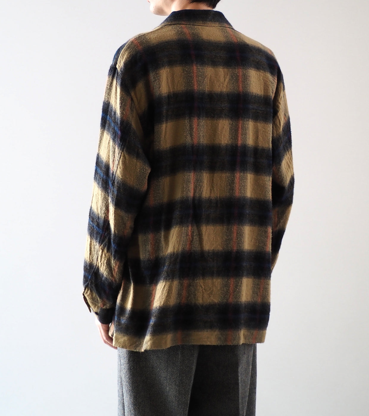 blurhms コットン レーヨン オンブレ オープンカラー シャツ ロングスリーブ, Dusty Beige
