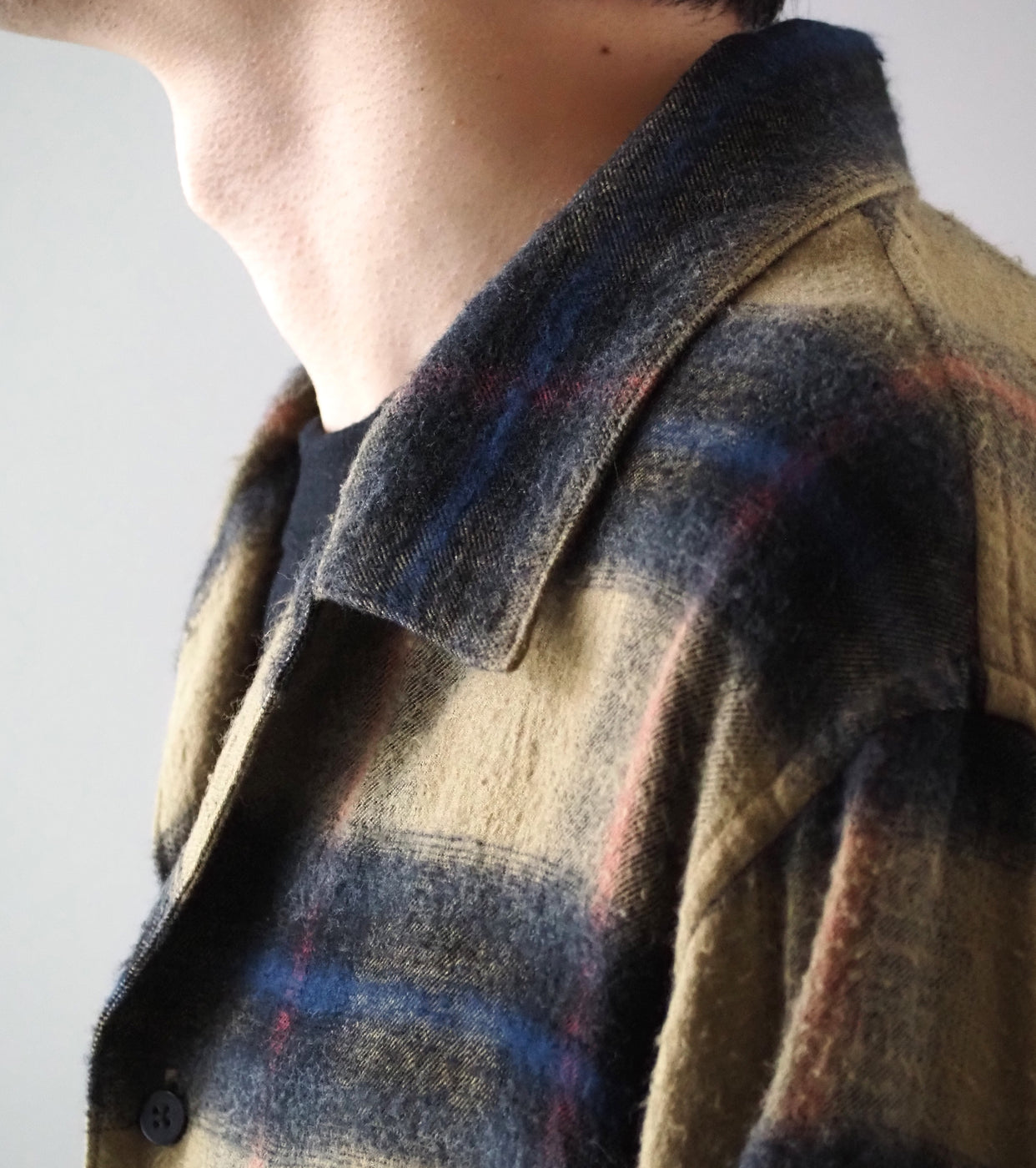 blurhms コットン レーヨン オンブレ オープンカラー シャツ ロングスリーブ, Dusty Beige