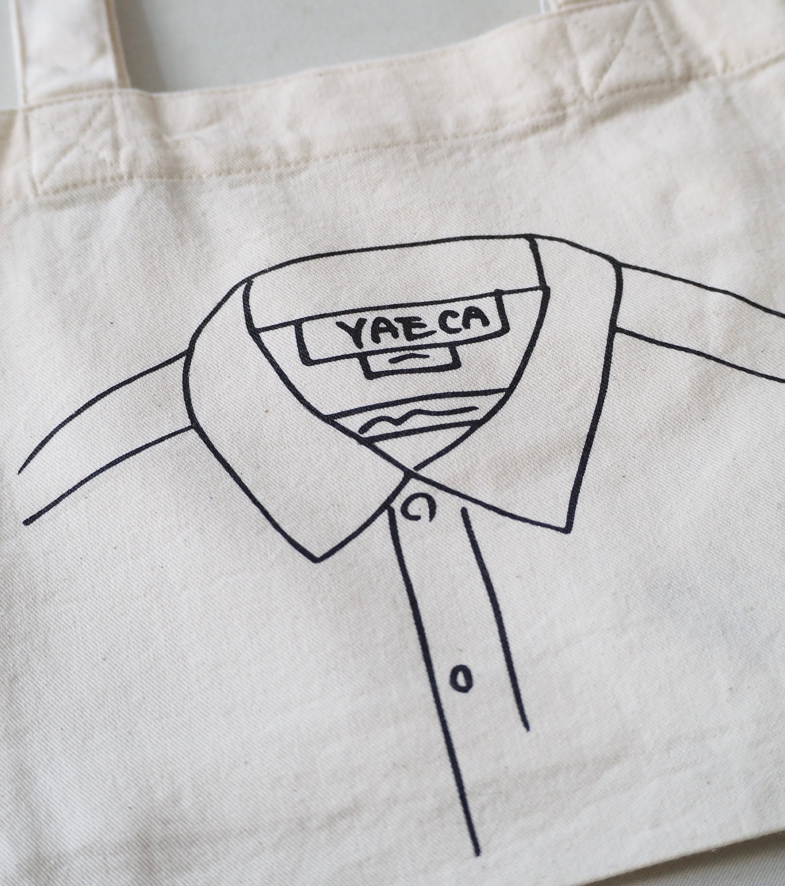 YAECA プリントバッグ S (SHIRTS) , Natural