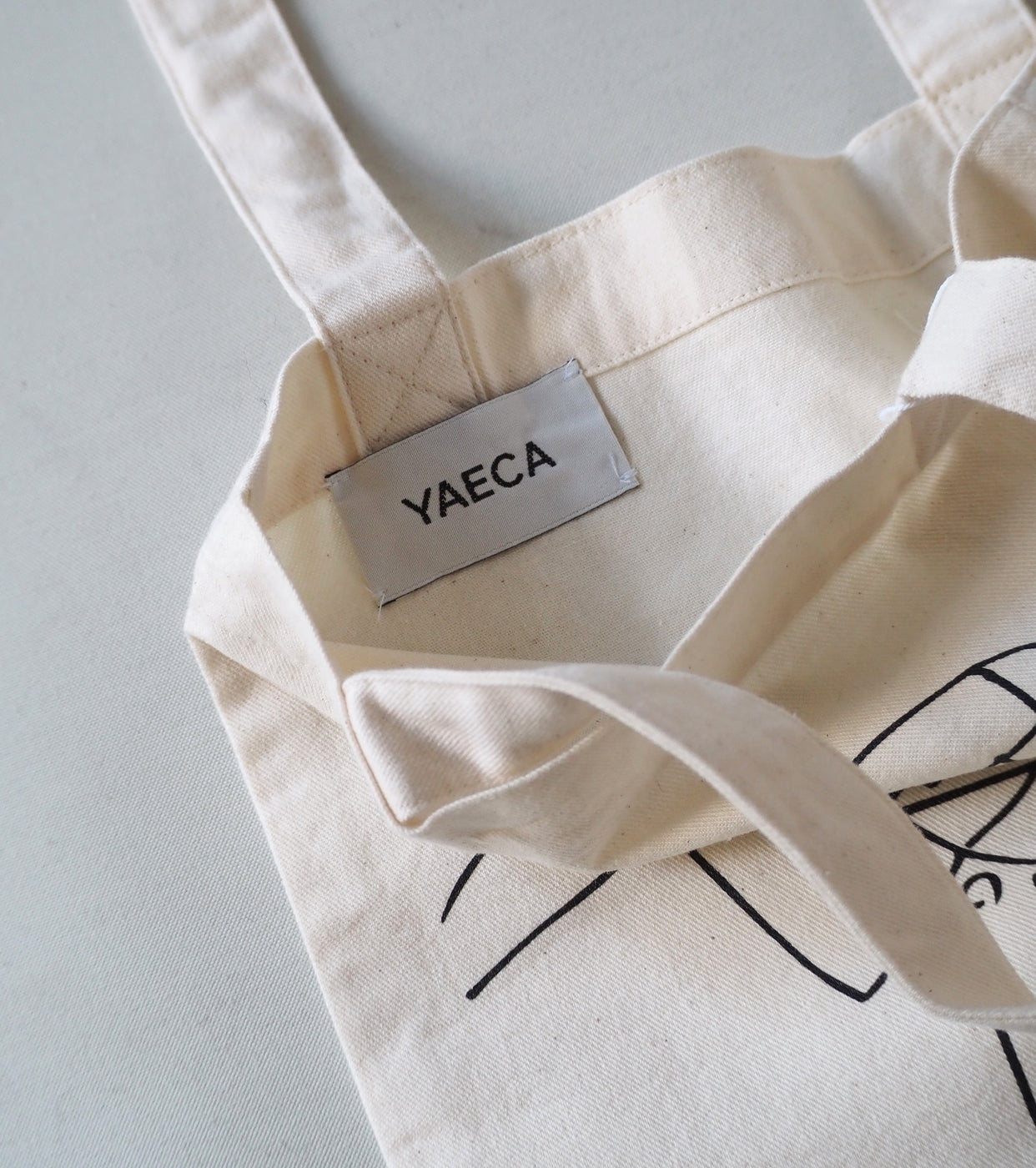 YAECA プリントバッグ S (SHIRTS) , Natural