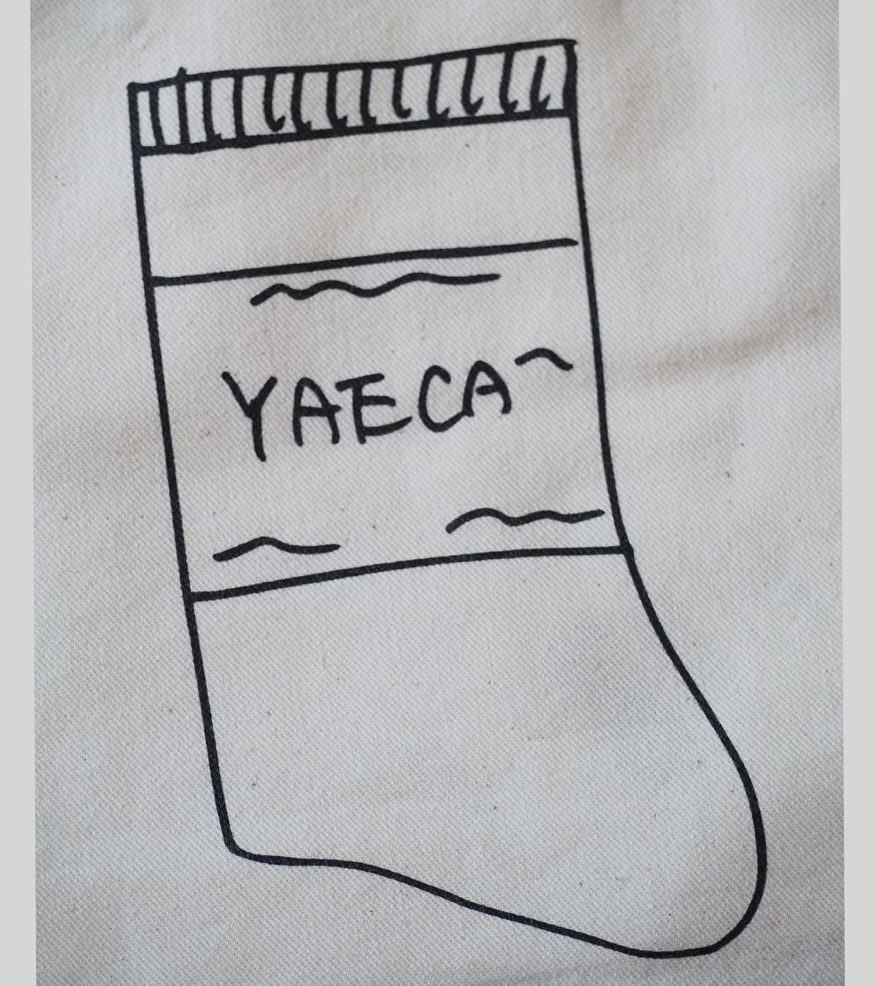 YAECA プリントバッグ S (SOCKS) , Natural