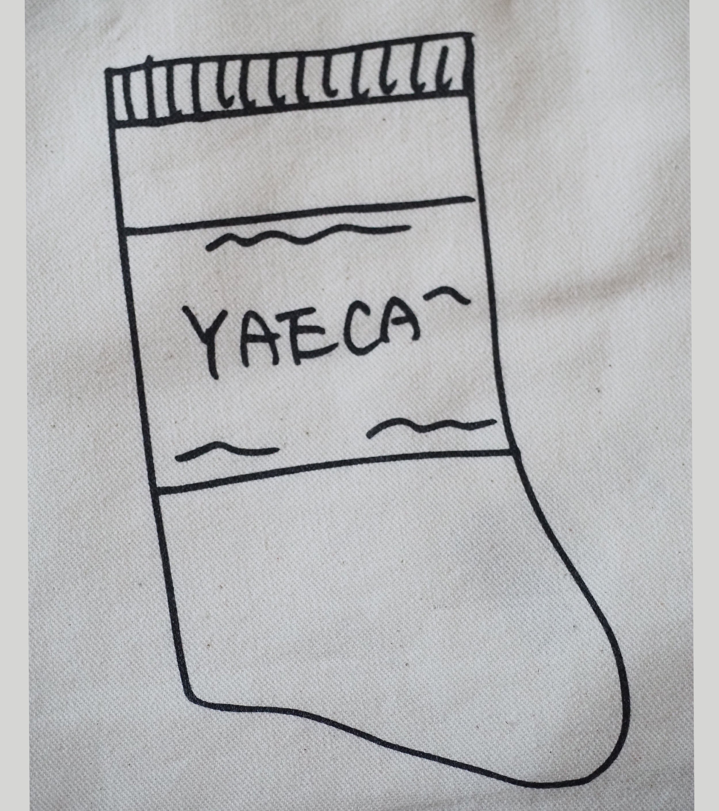 YAECA プリントバッグ S (SOCKS) , Natural