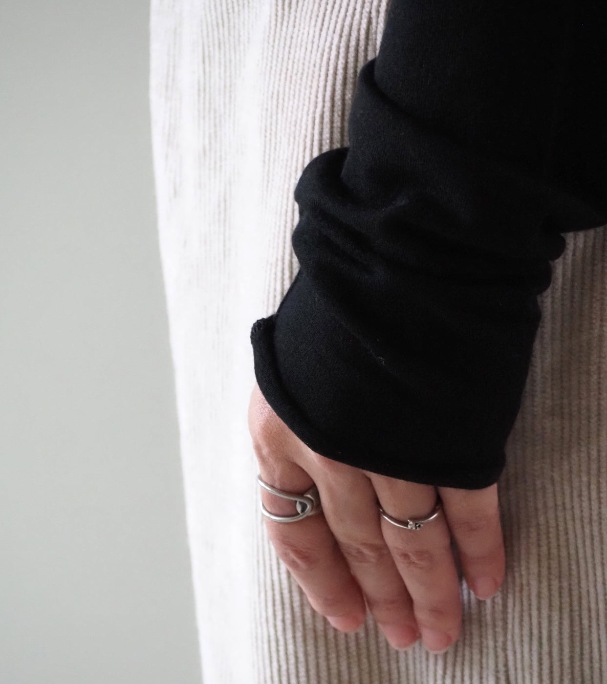 ALWEL シアー リブトップ , Black