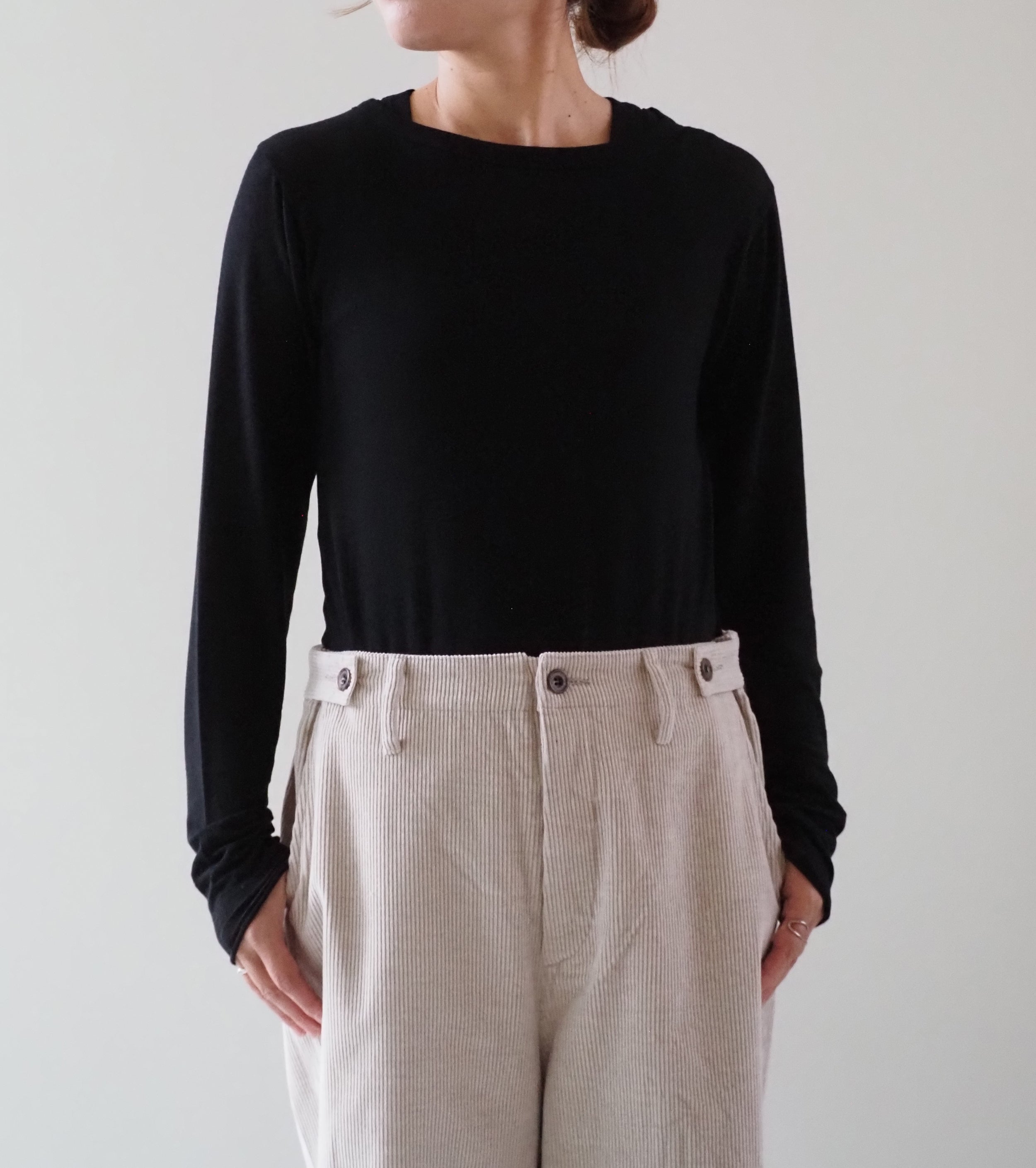 ALWEL シアー リブトップ , Black