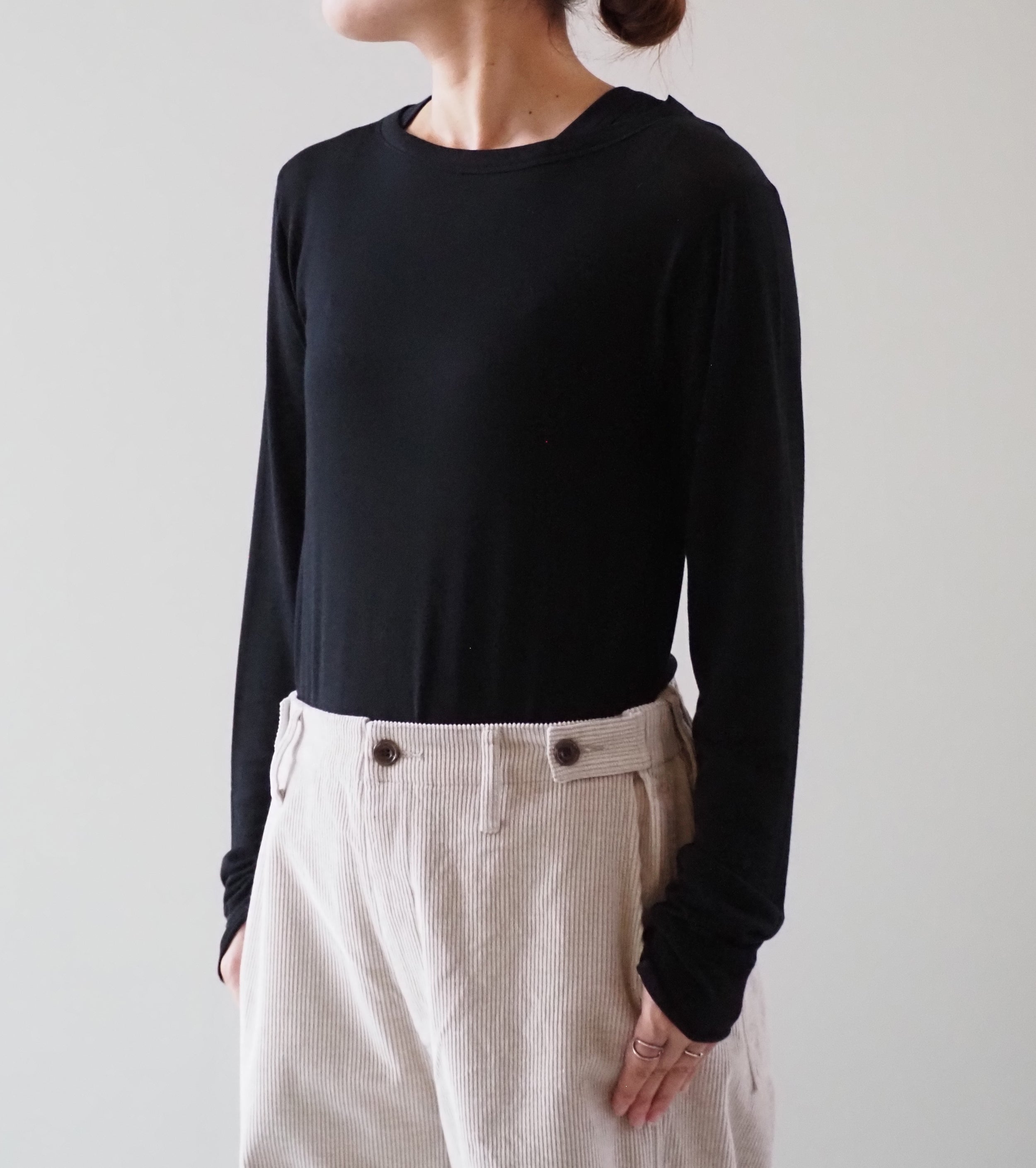 ALWEL シアー リブトップ , Black