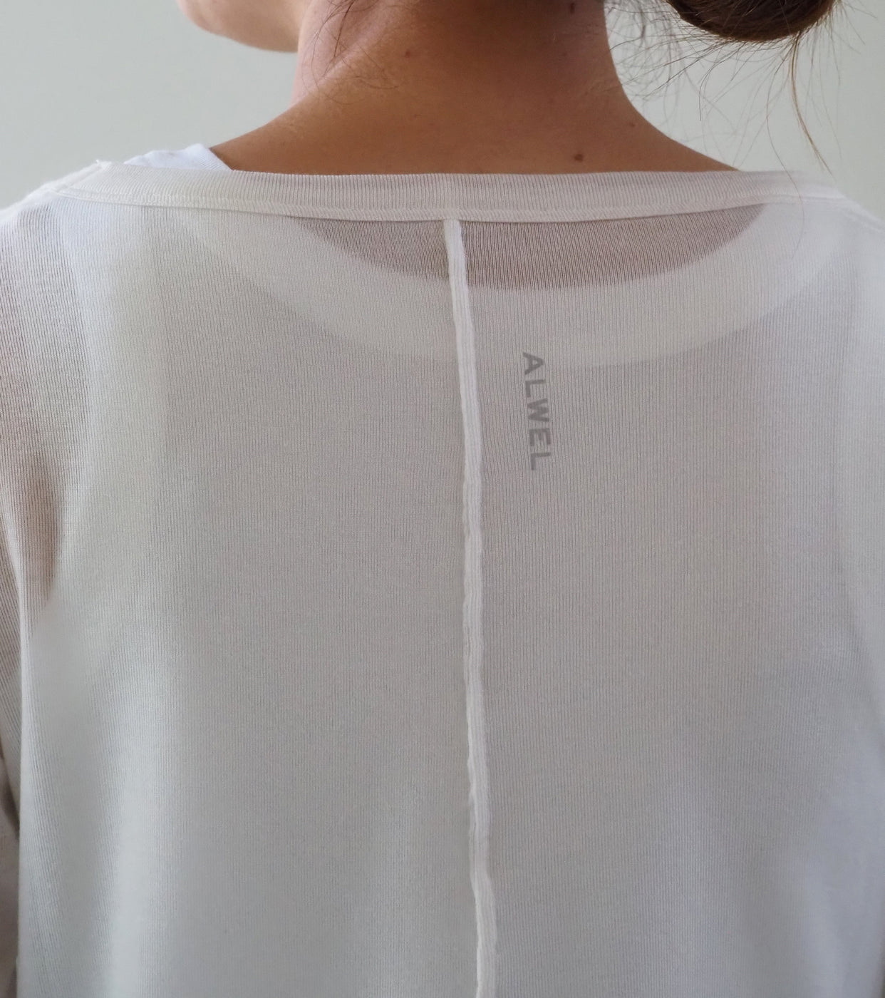 ALWEL Sheer Rib Top , White