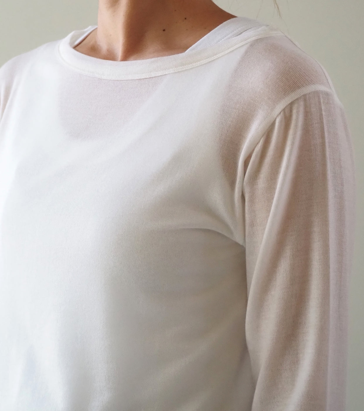 ALWEL Sheer Rib Top , White