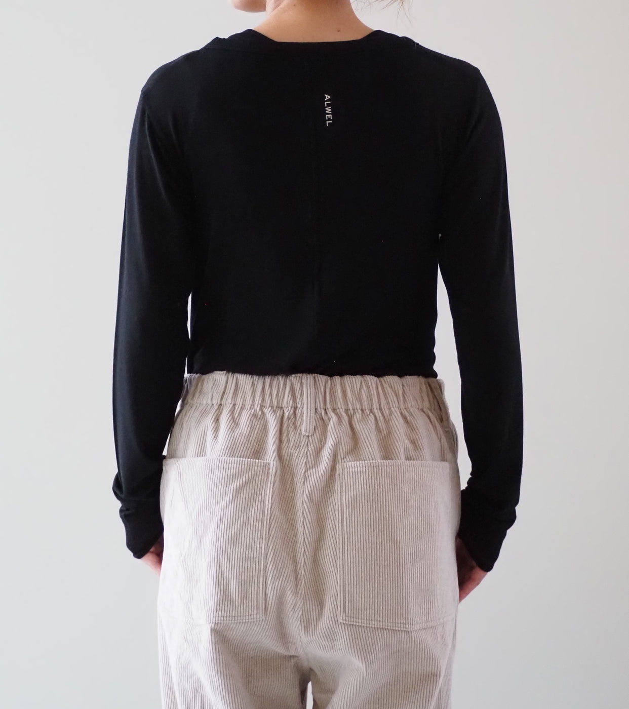 ALWEL シアー リブトップ , Black