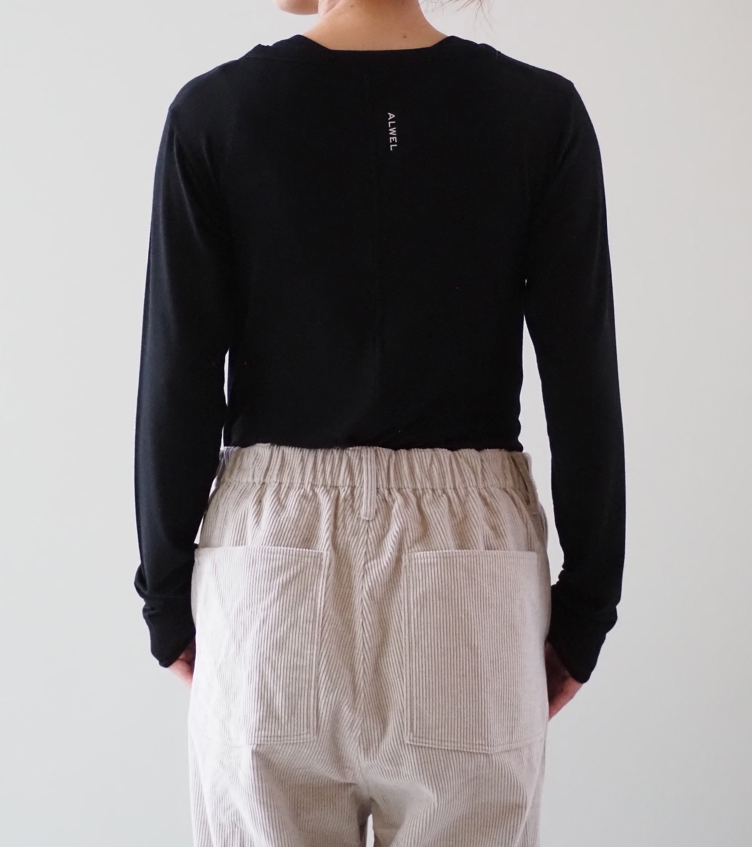 ALWEL シアー リブトップ , Black