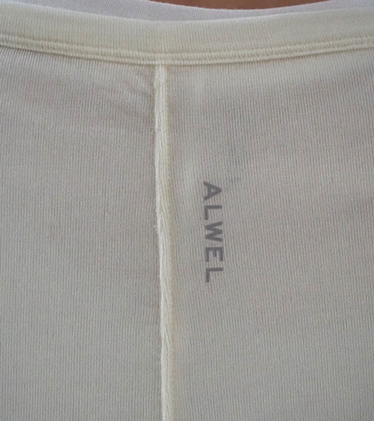 ALWEL Sheer Rib Top , Off White