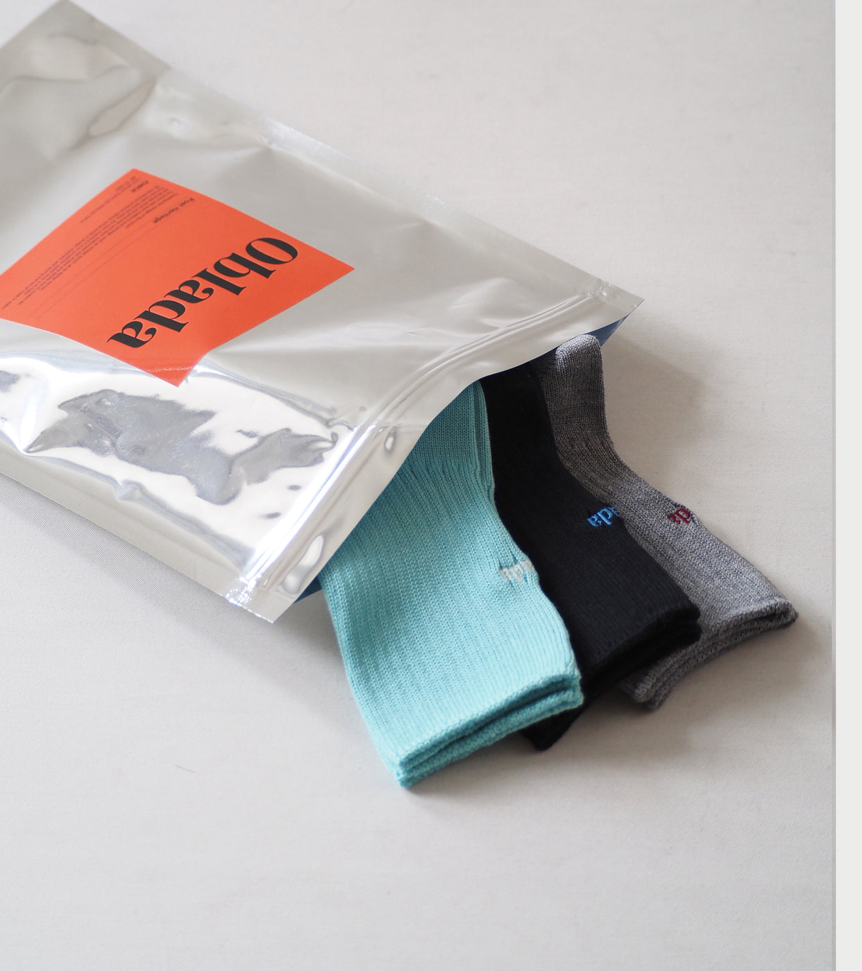 Oblada パック ショート ソックス , Gray blk Mint