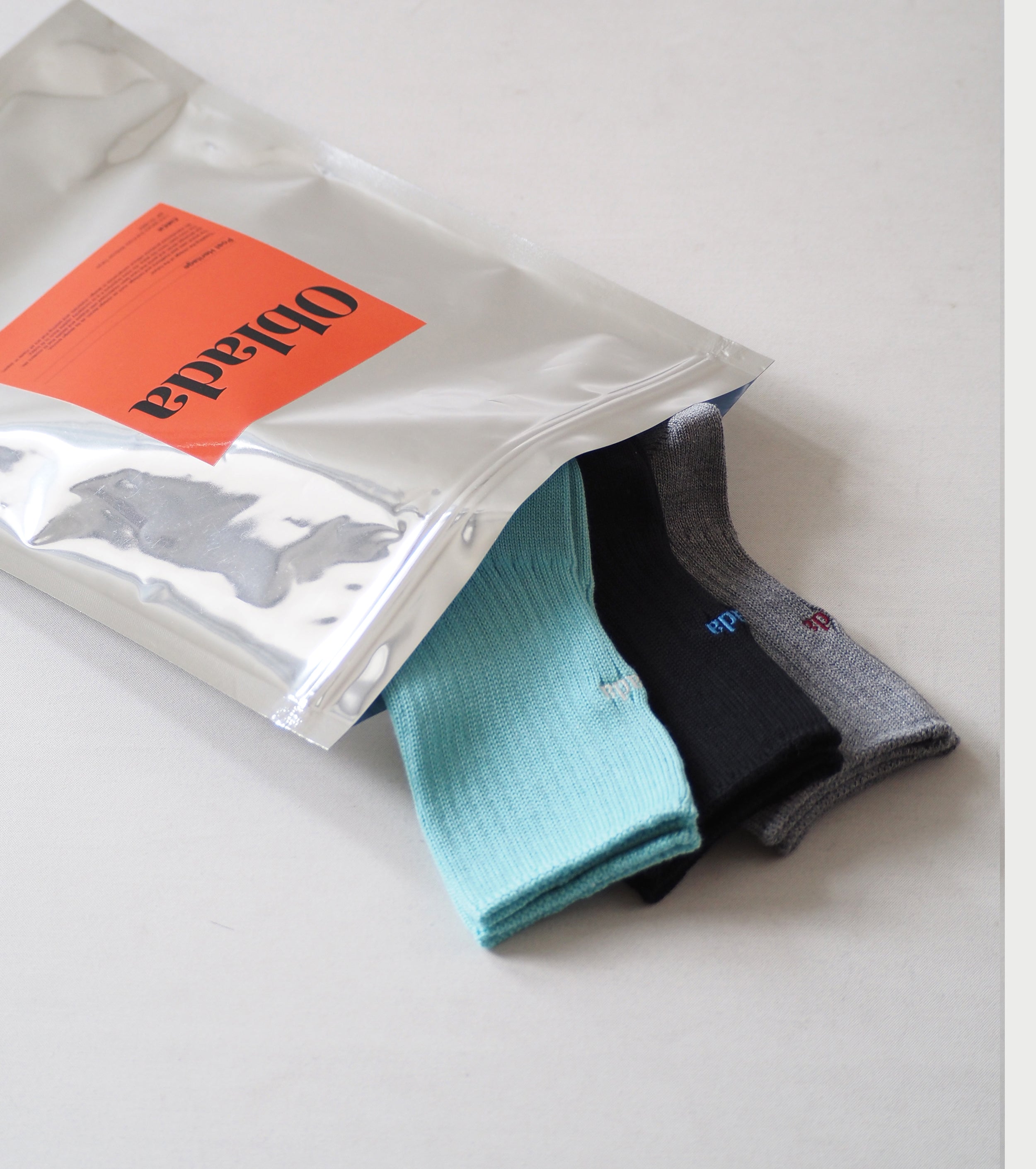Oblada パック ショート ソックス , Gray blk Mint