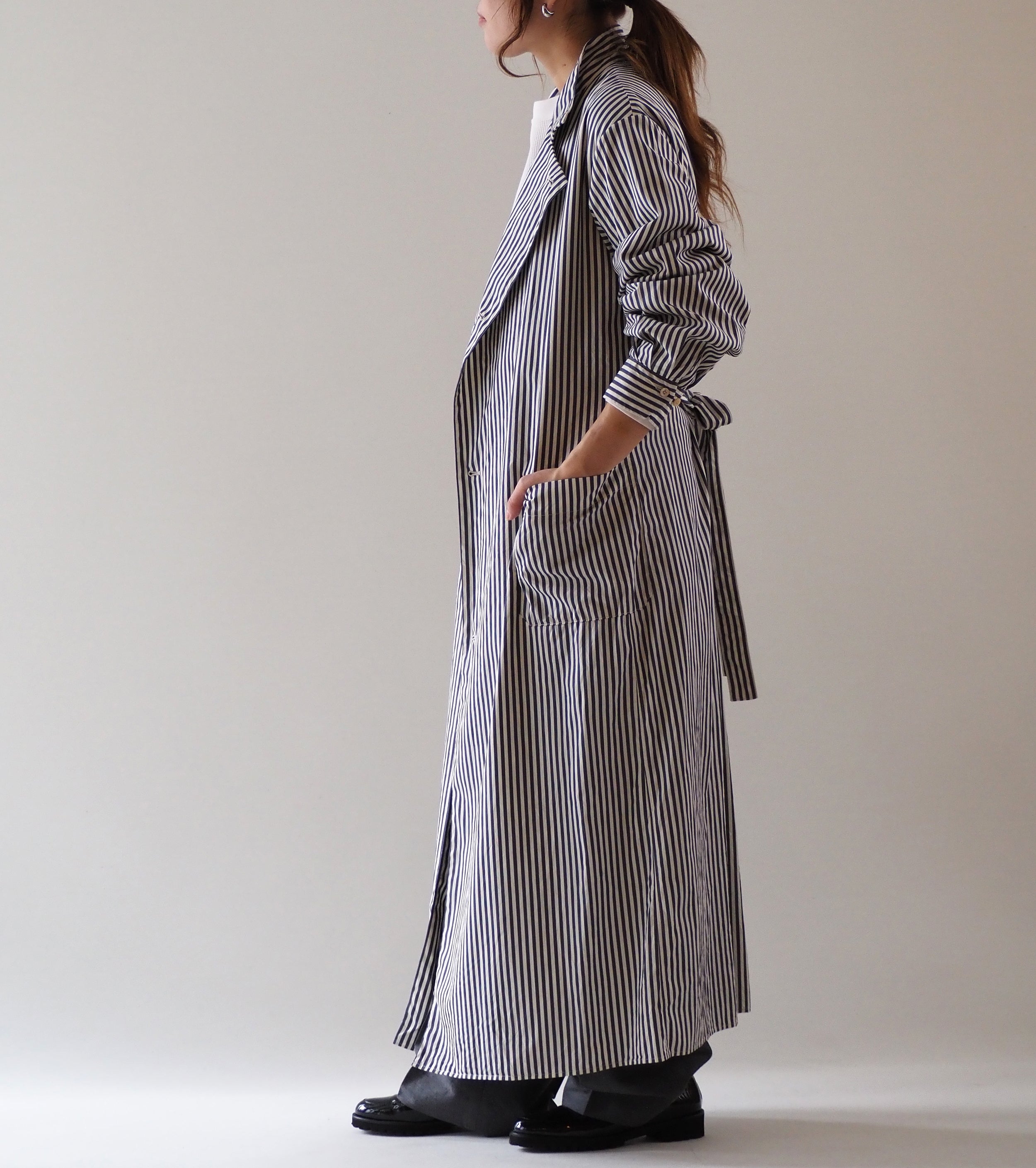 blurhms ストライプ スタンドカラー ドレス , Stripe