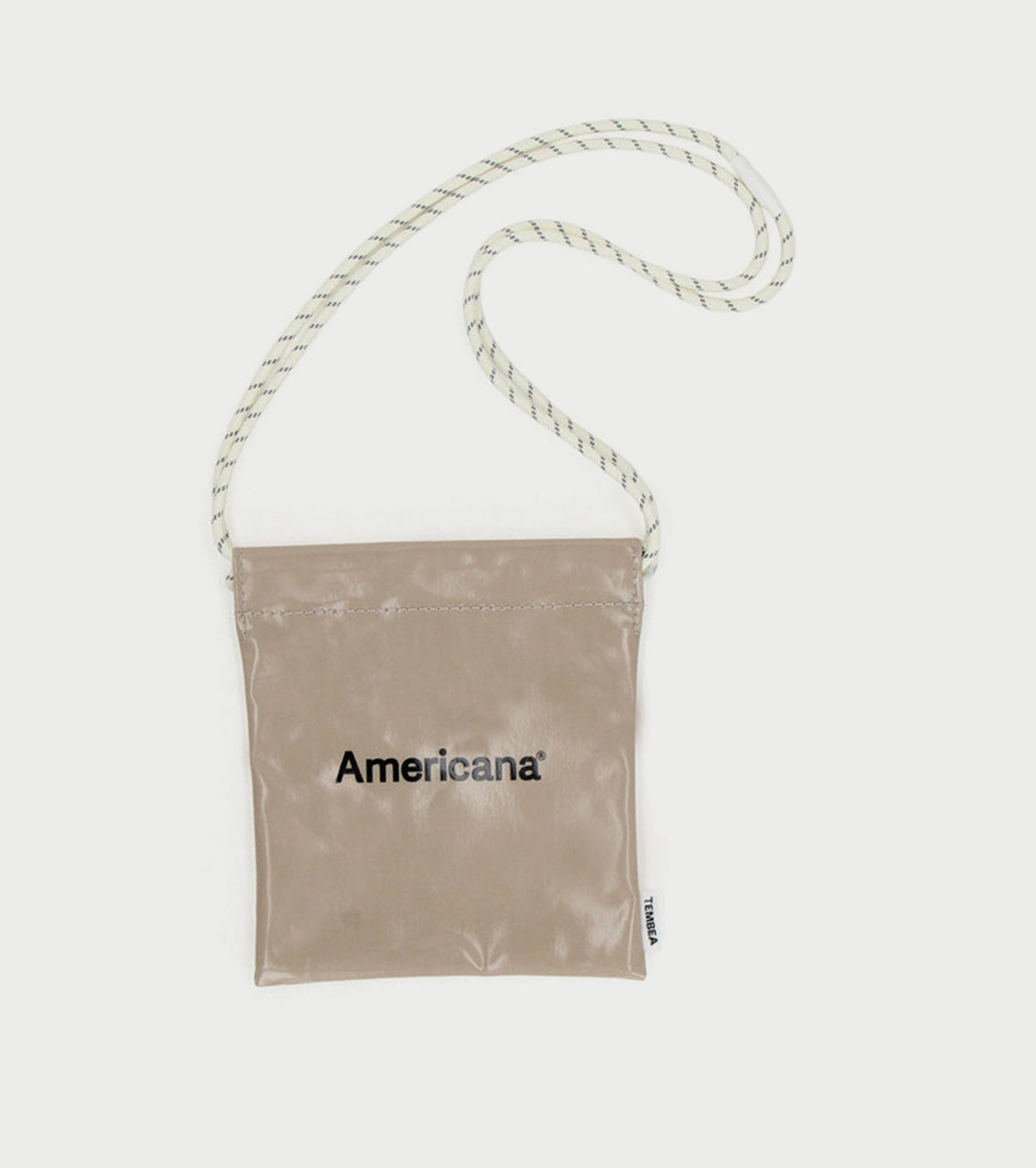 AMERICANA  TEMBEA Bespoke PVC Coated Drawstring-Bag ,Sand Beige