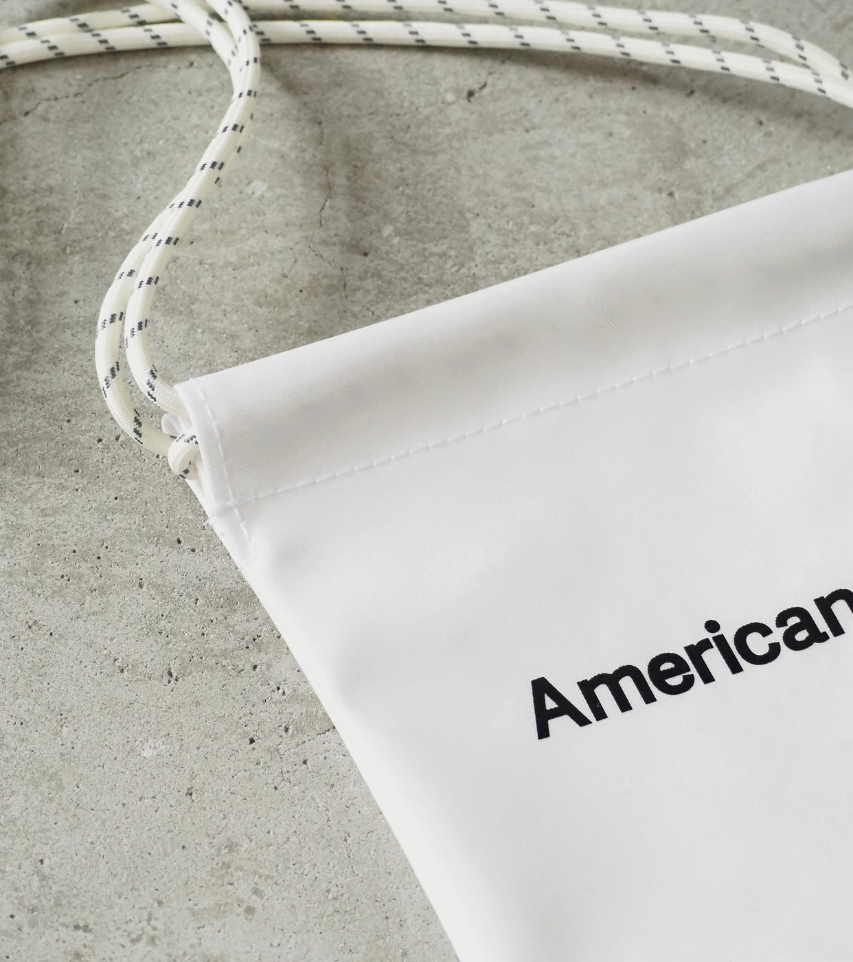 AMERICANA  TEMBEA Bespoke PVC Coated Drawstring-Bag , White
