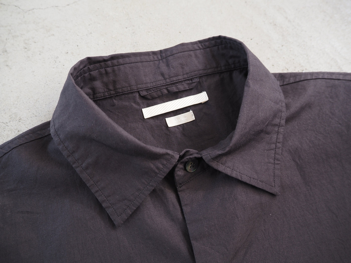 Chambray Cuffless Shirt, Charcoal