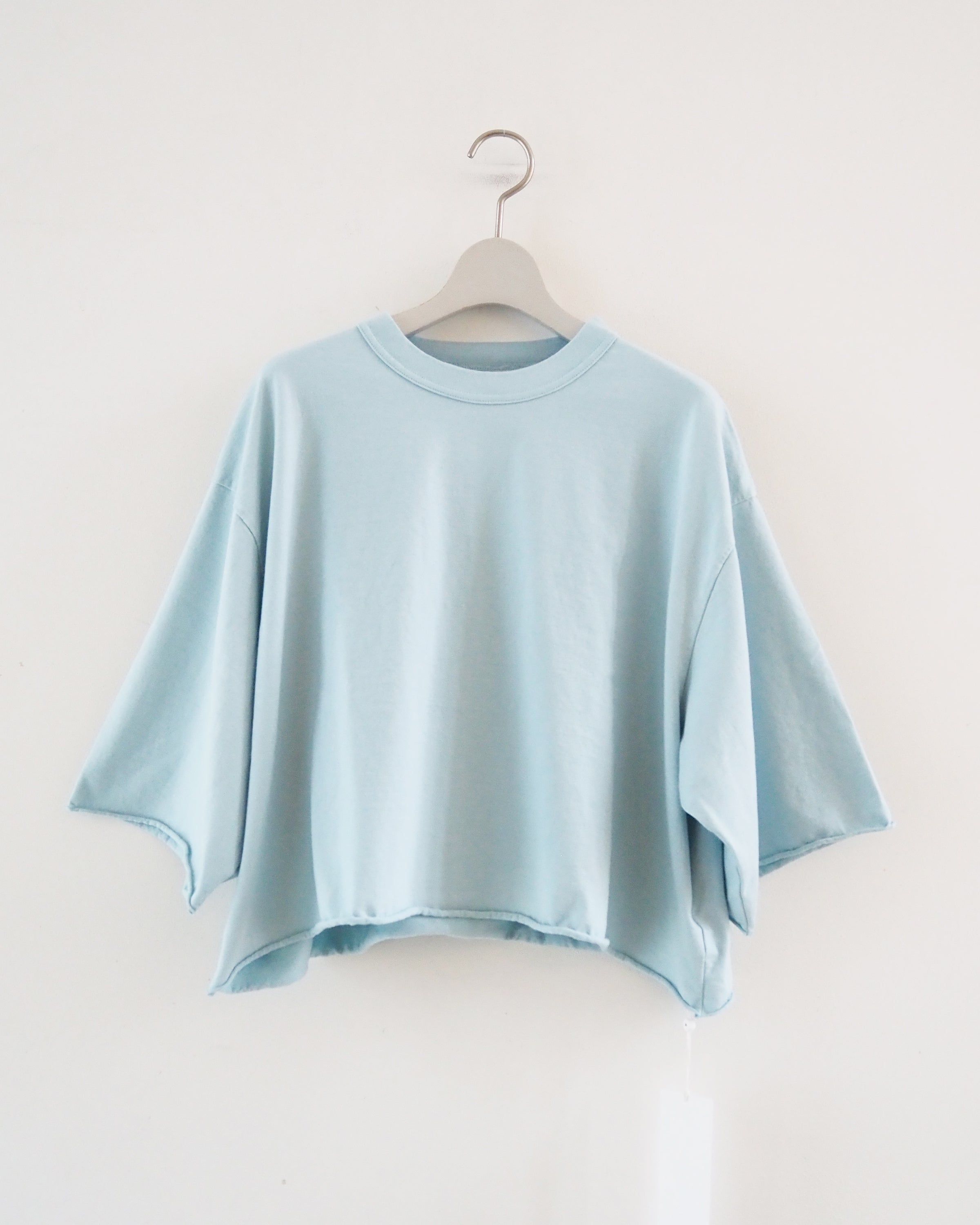 High Gauge Plating Cut Off Short Tee, Mint Blue